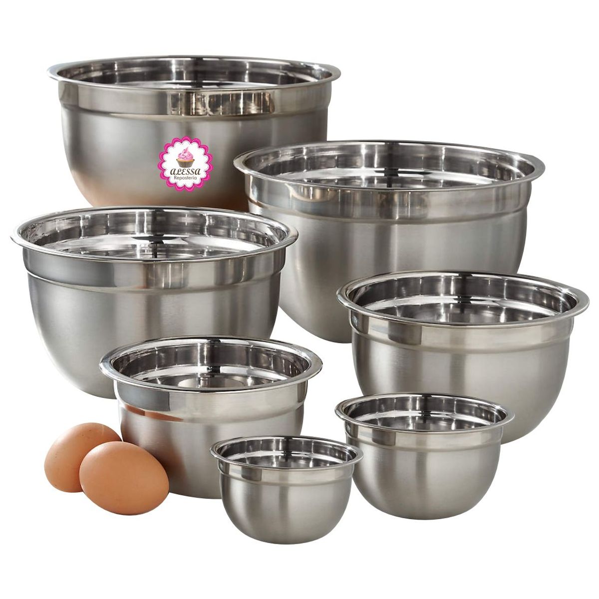 GENERICO - Bowls  Salad Bowl Acero Inoxidable Set X 7 Unidades