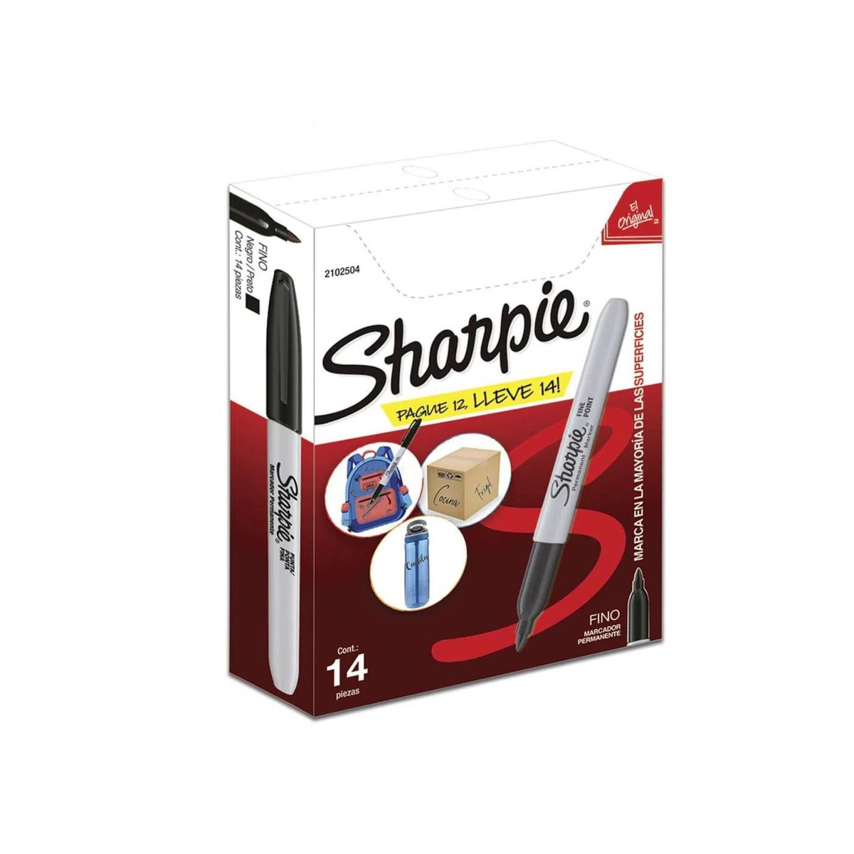 SHARPIE - Sharpie Punta Fina Negro Caja x14
