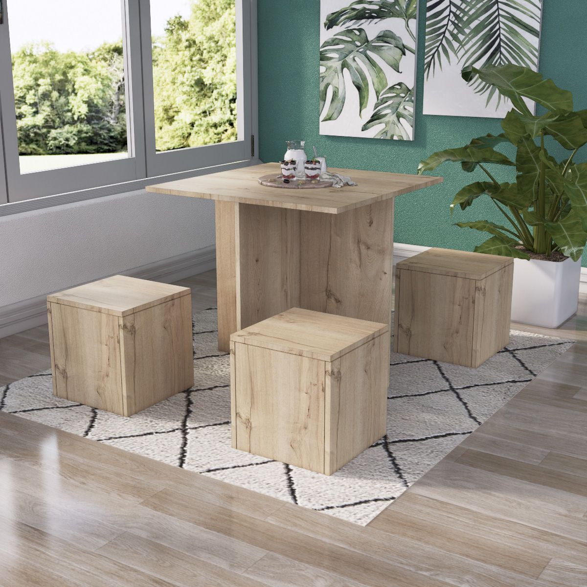 MOVENDA - Juego de Comedor Cartagena 4 personas Movenda Duna