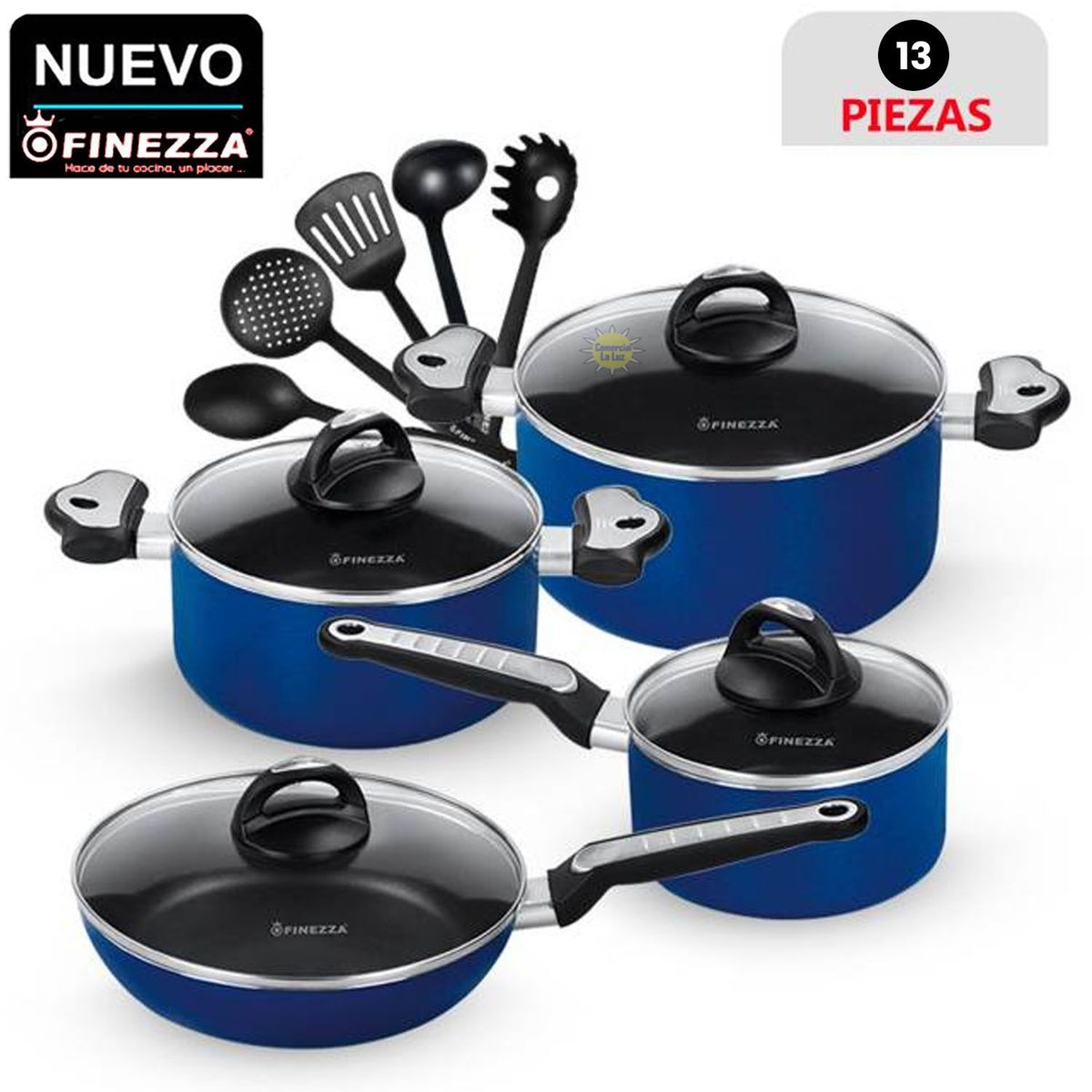 FINEZZA - Set de Ollas Antiadherentes FZ-1612T Azul