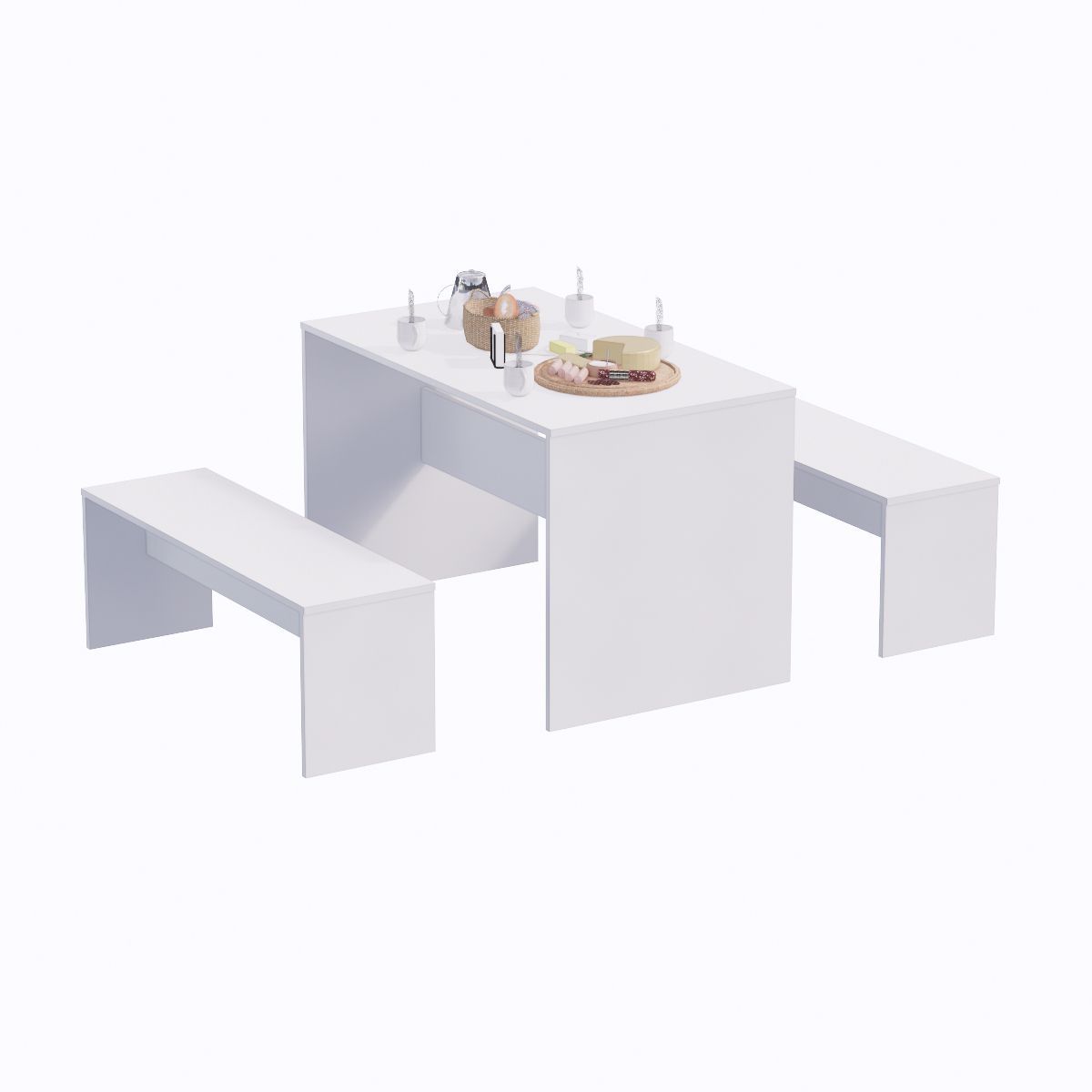 MOVENDA - Juego de Comedor Medellin 4 personas Movenda Blanco