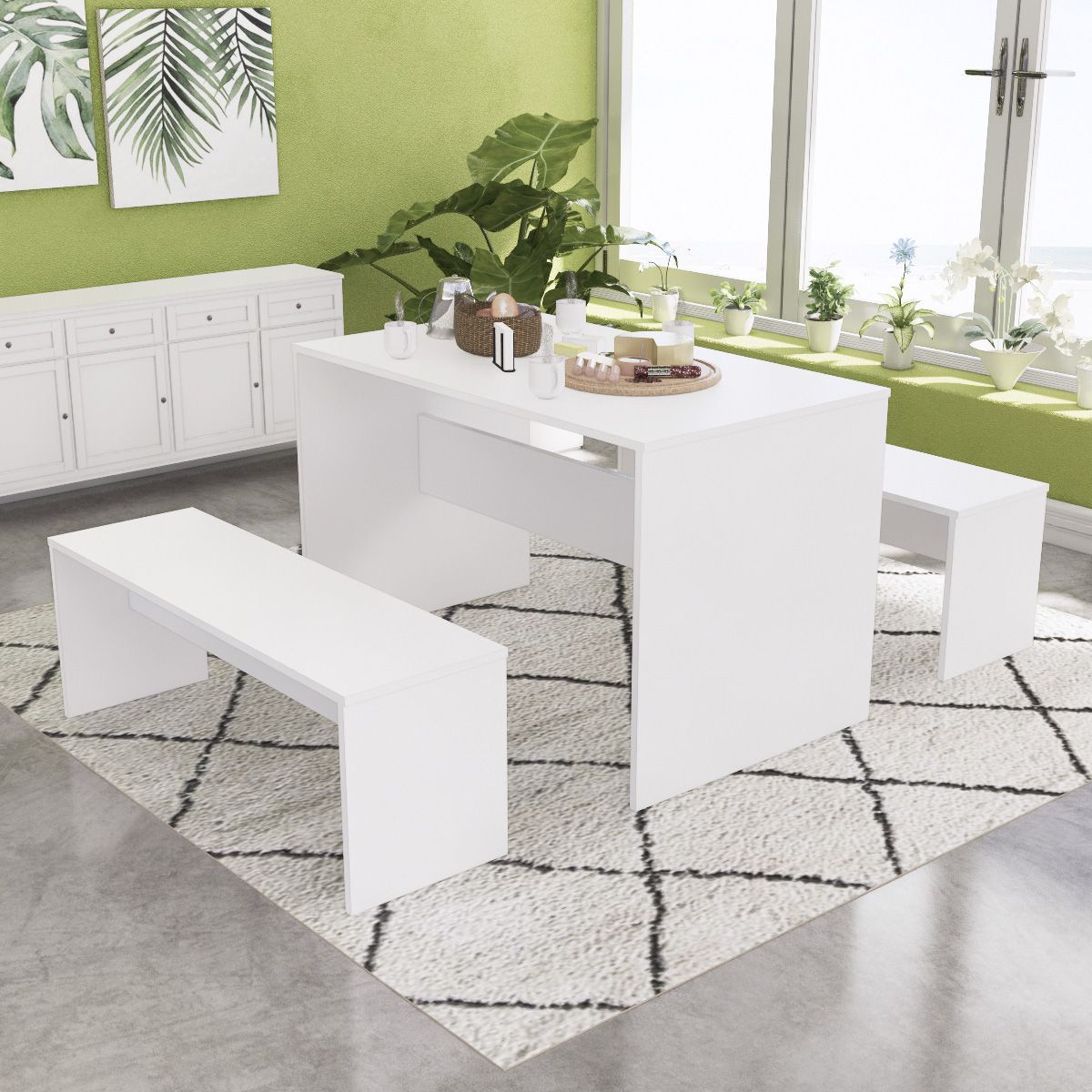 MOVENDA - Juego de Comedor Medellin 4 personas Movenda Blanco