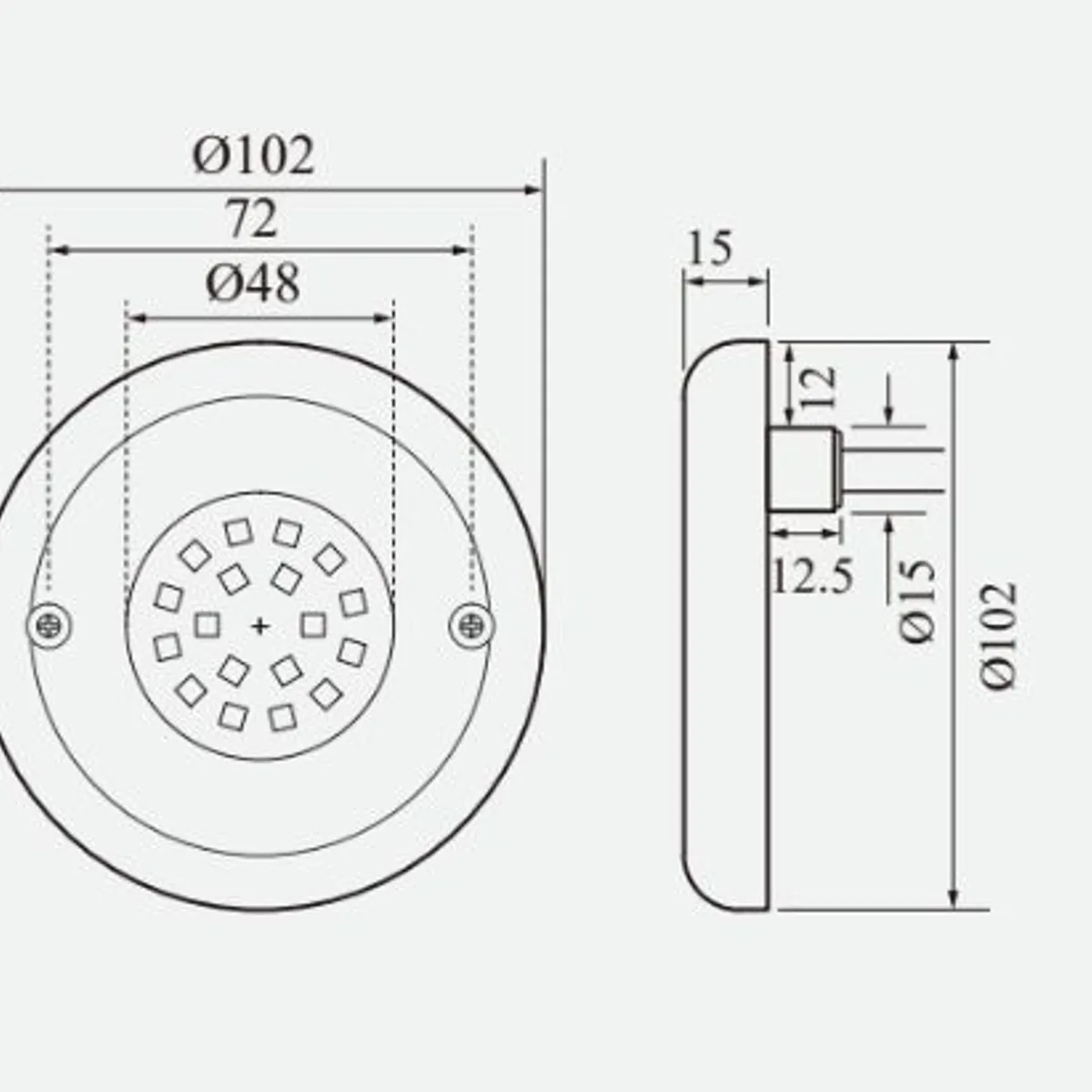 GENERICO - Mini reflector acero inox 5W luz blanca de piscina marca Pool System