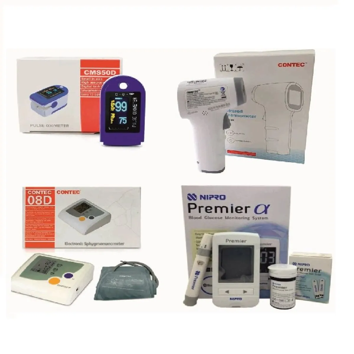 CONTEC - PACK GLUCOMETRO - OXIMETRO -TERMOMETRO -TENSIOMETRO CONTEC