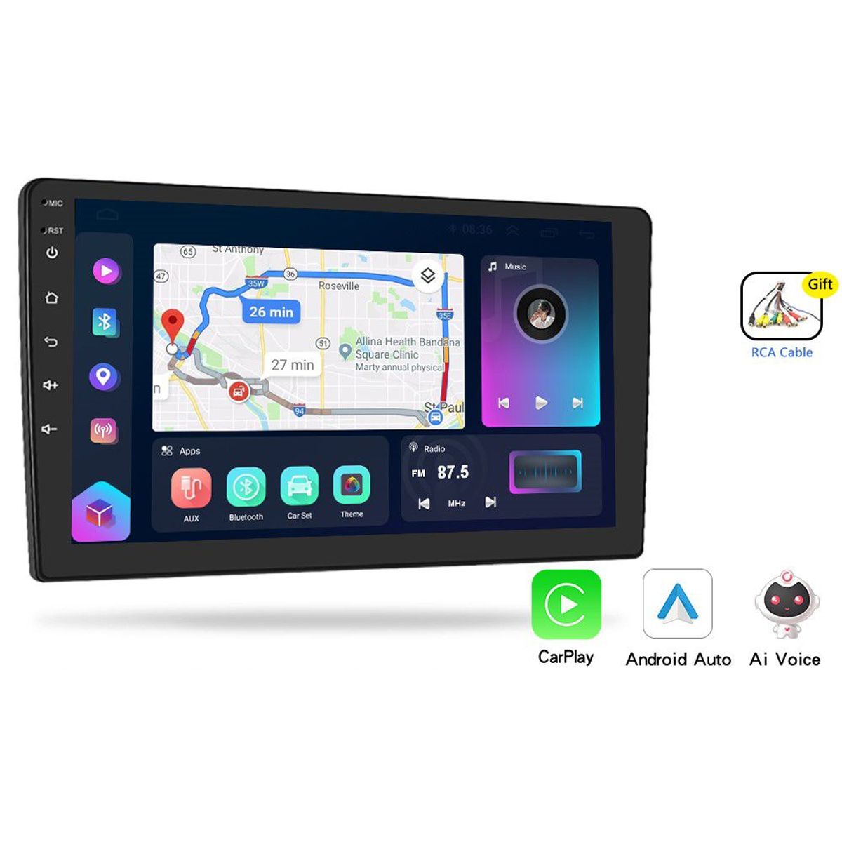 GENERICO - Autoradio Android  2+64gb + Camara 9 Pulgadas