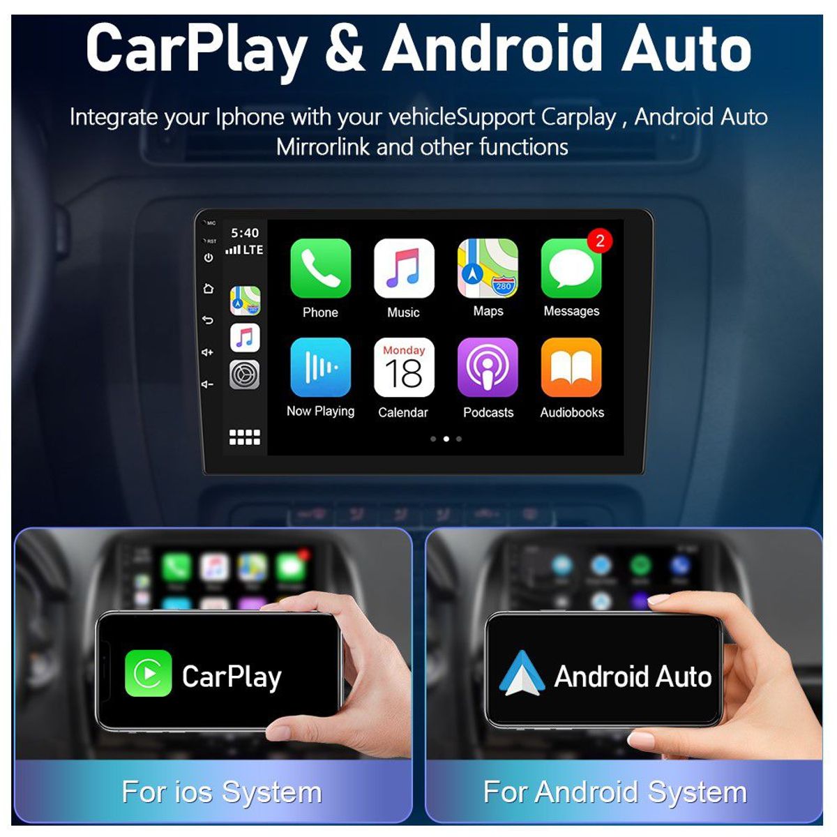 GENERICO - Autoradio Android  2+64gb + Camara 9 Pulgadas