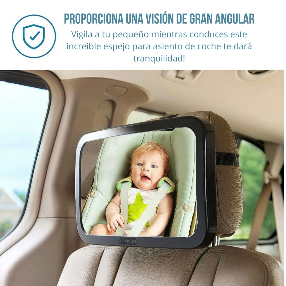 GENERICO - Espejo Retrovisor de Auto para Bebés Anticolisión - ENOVOE