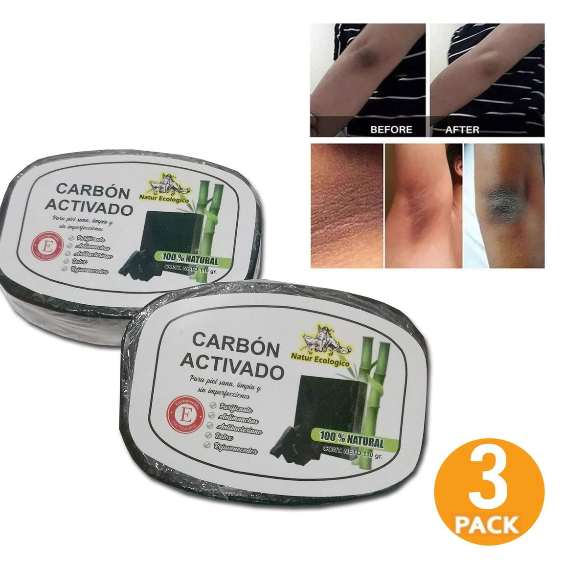 GENERICO - Jabón De Carbón  Aclarador De Zonas Intimas 3 und