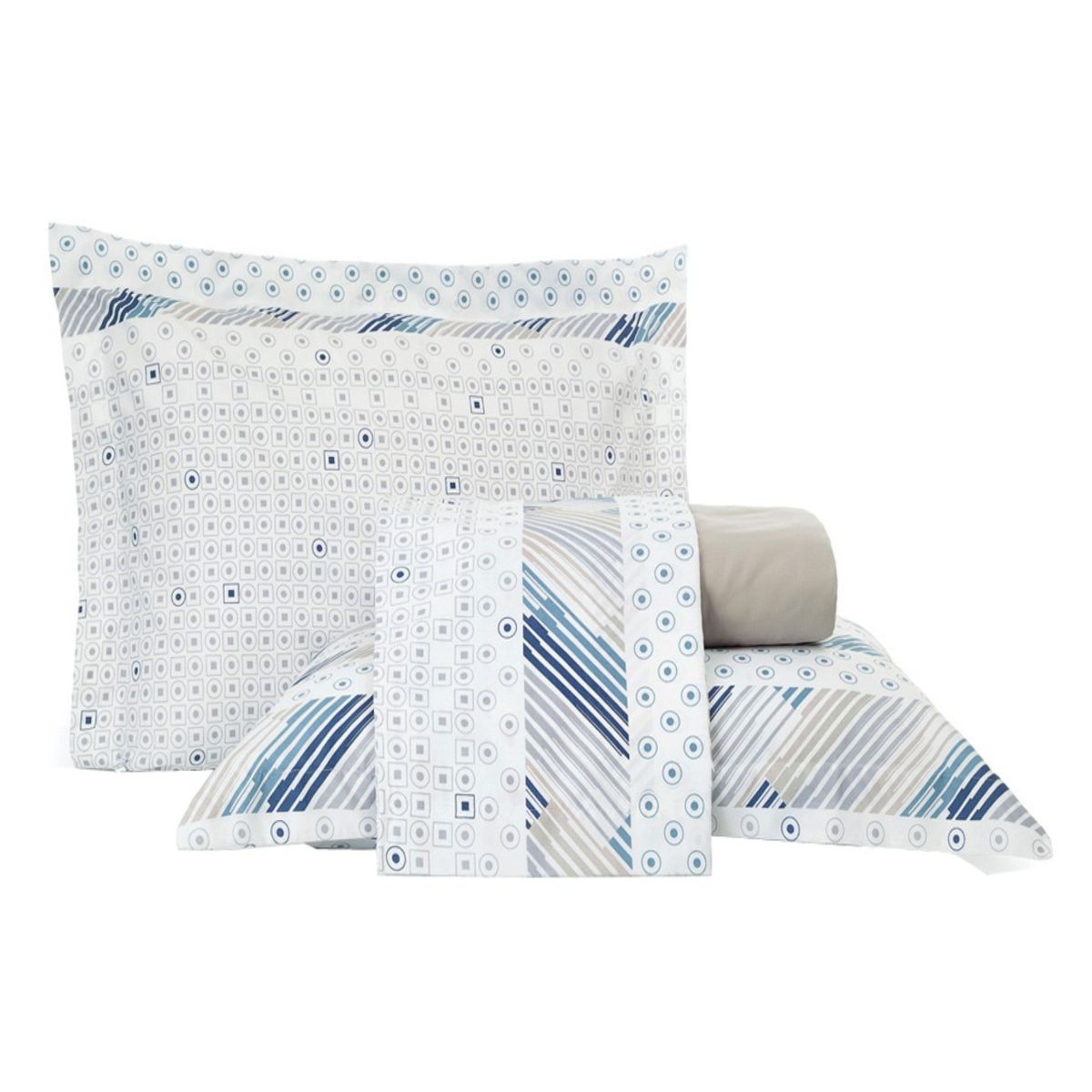 ALTENBURG - cubrecama satinado + juego de sabanas 7 piezas QUEEN - IVORY