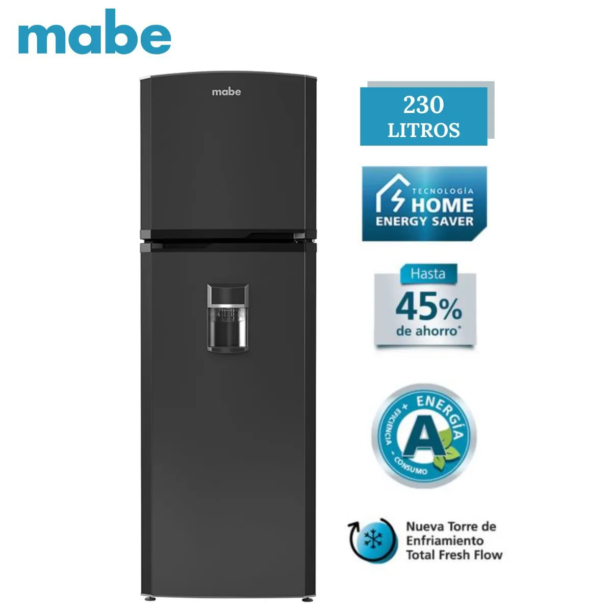 MABE - Refrigeradora Mabe 230 Litros No Frost Grafito RMA230PJPG_.