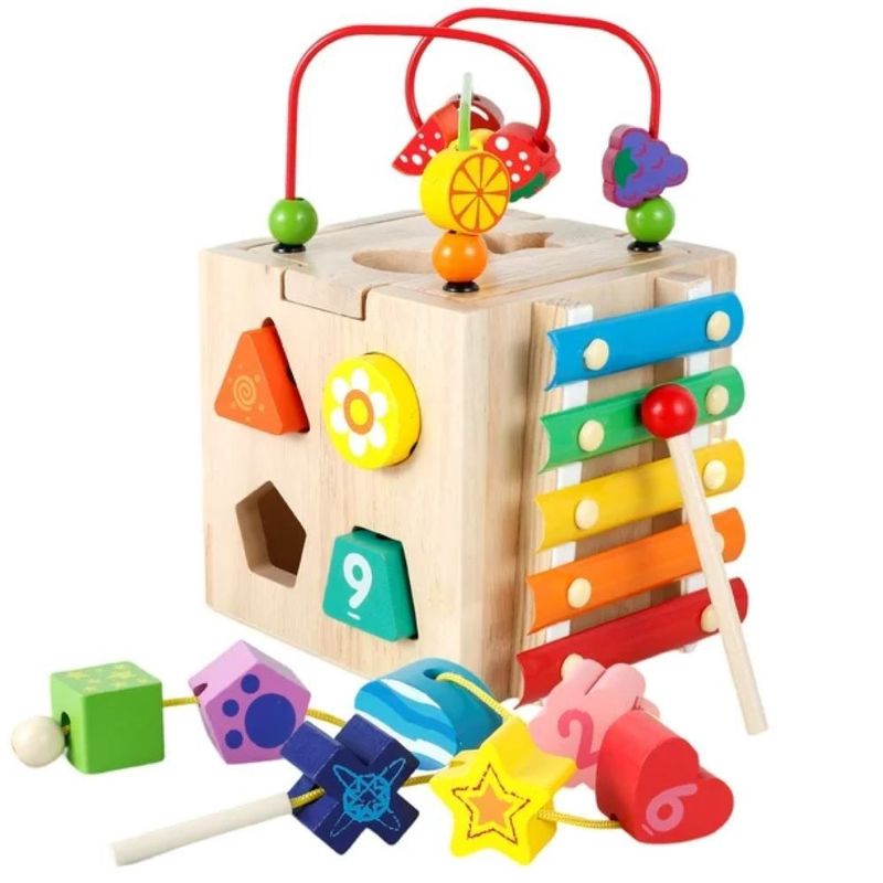 GENERICO - Cubo De Actividades Multiusos Con Xilofono y Circuito