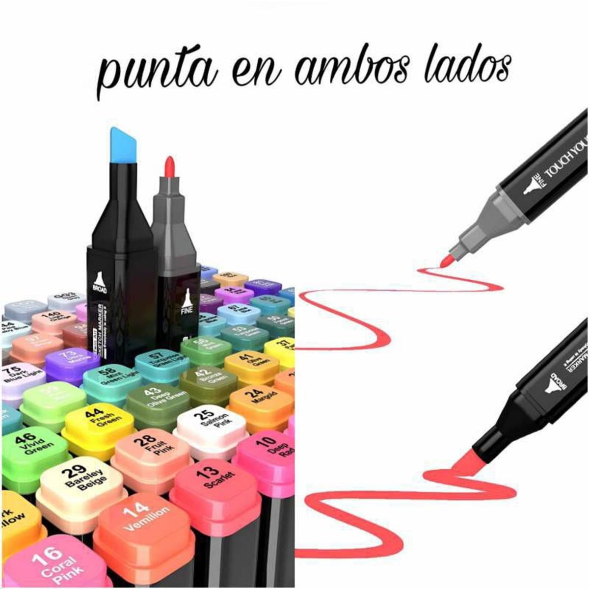 GENERICO - PLUMONES TOUCH 168 PIEZAS