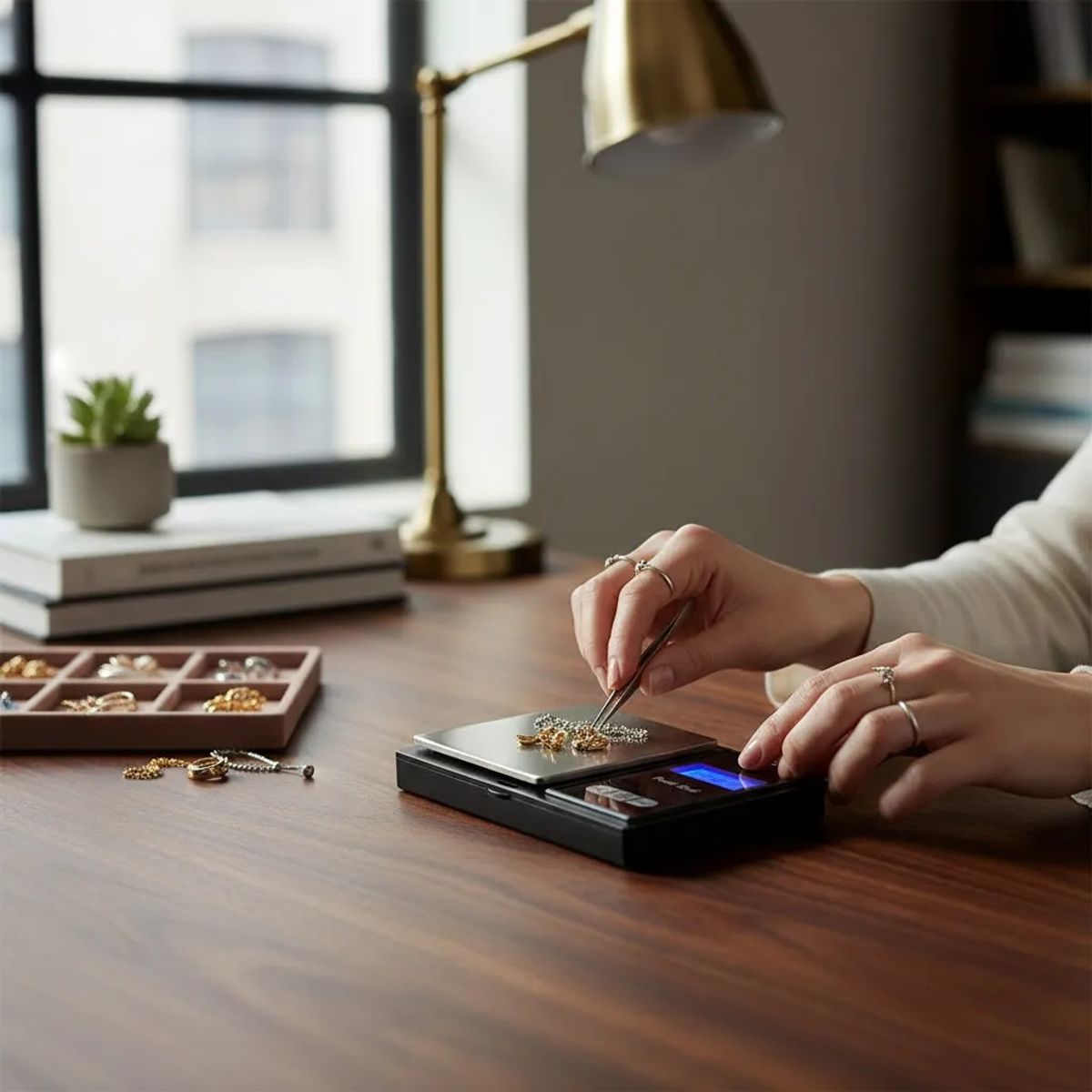 JPSYSTEMS - Balanza de bolsillo digital 500g para joyeria gramos kilates 2 decimales JS-13