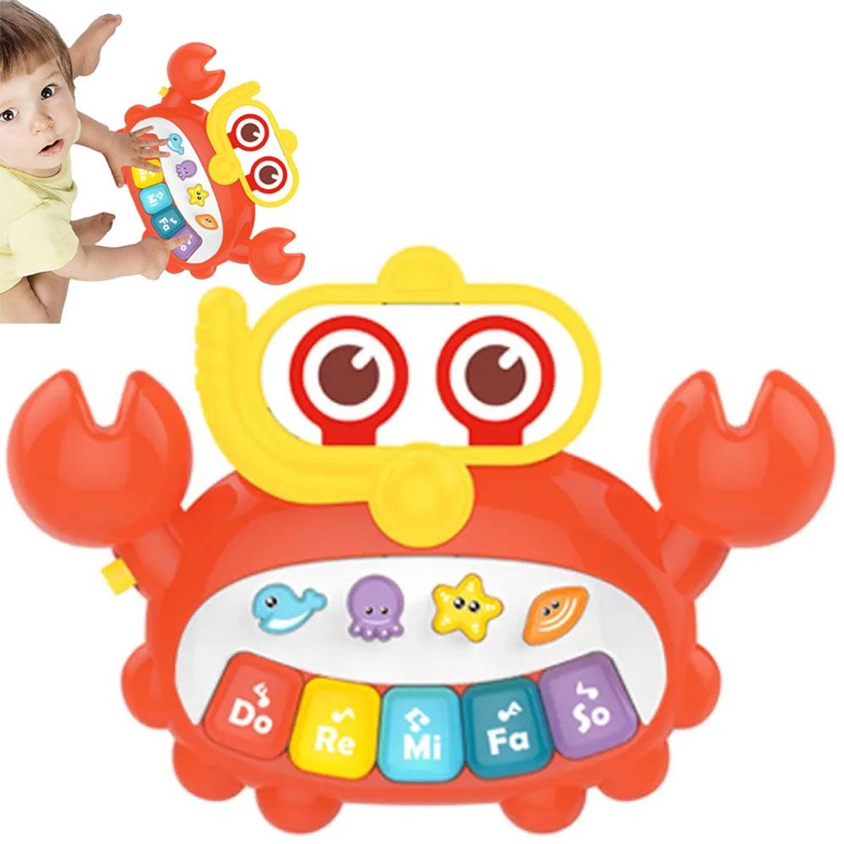 BENIE - Juguete Musical de Piano para Bebés Cangrejo Musical