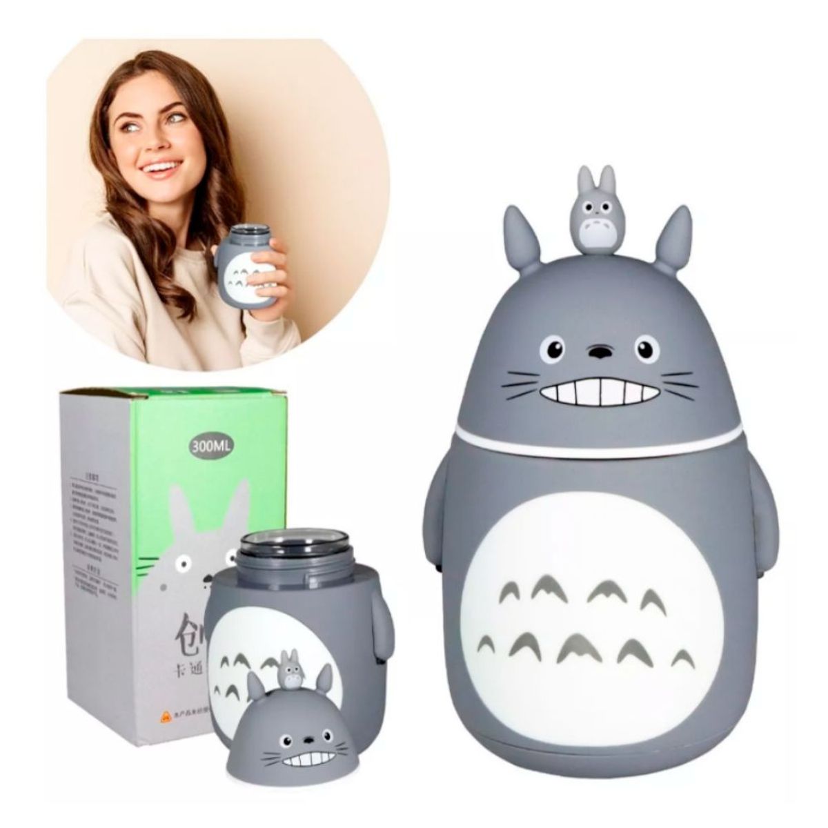 GENERICO - Botella de Vidrio Kawaii Totoro 300ml