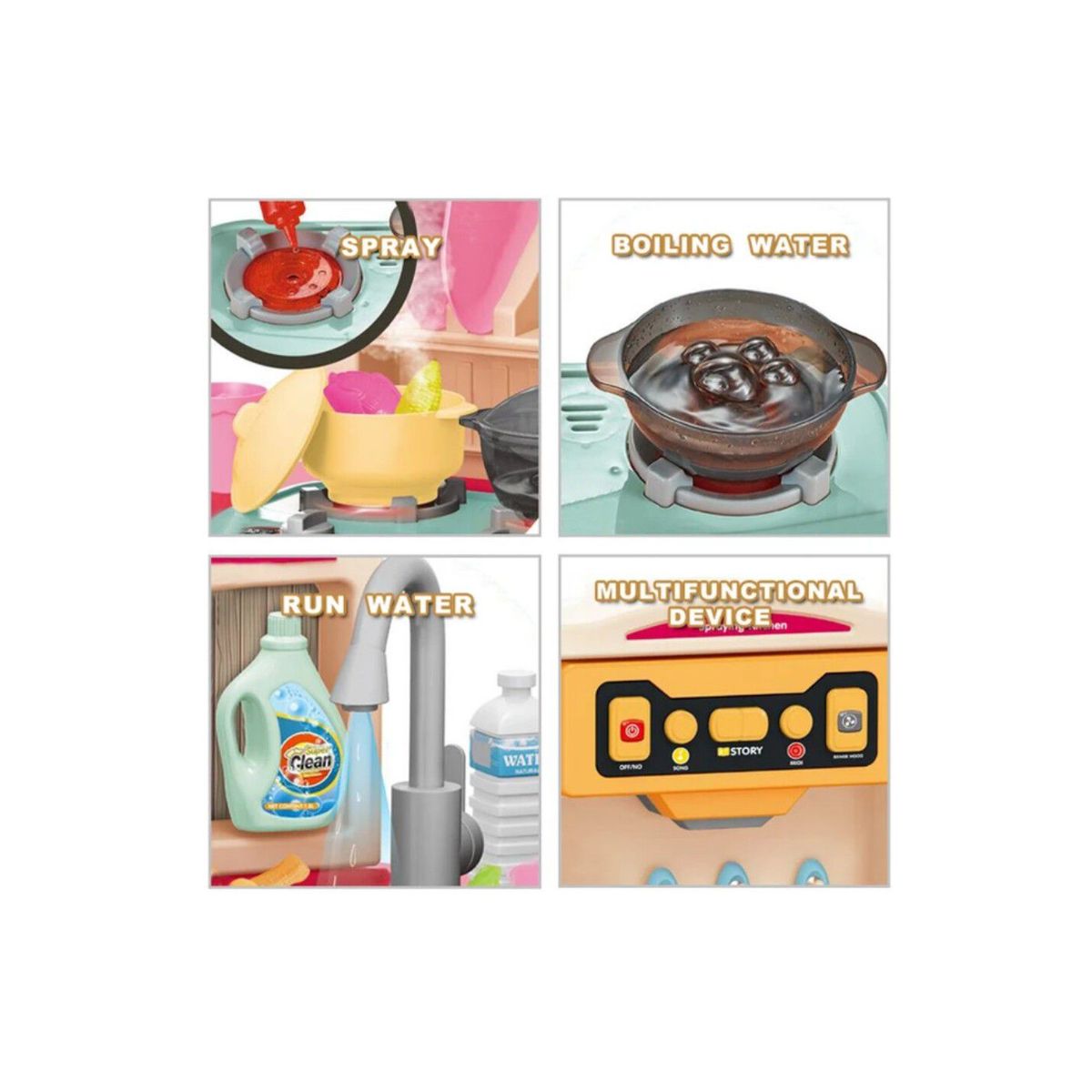 GENERICO - Cocina de Juguete Little Chef 67 Pzas Luz, Sonido, agua