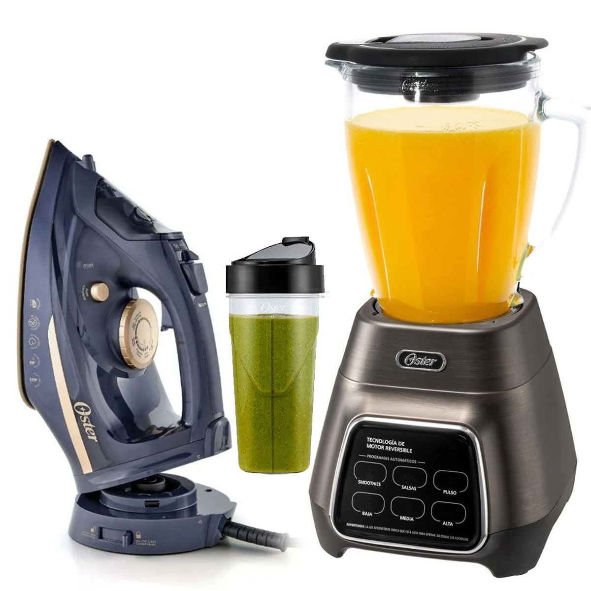 OSTER - Licuadora Reversible Oster Pantalla Táctil y Plancha inalámbrico Oster