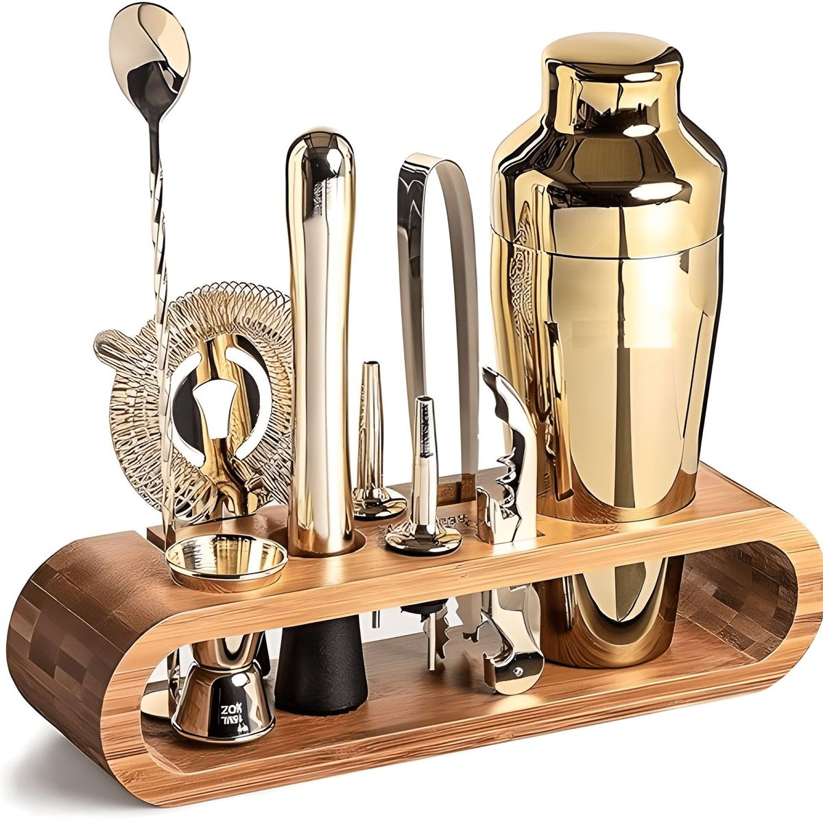 GENERICO - Kit de bar cocteleria 11 piezas color dorado