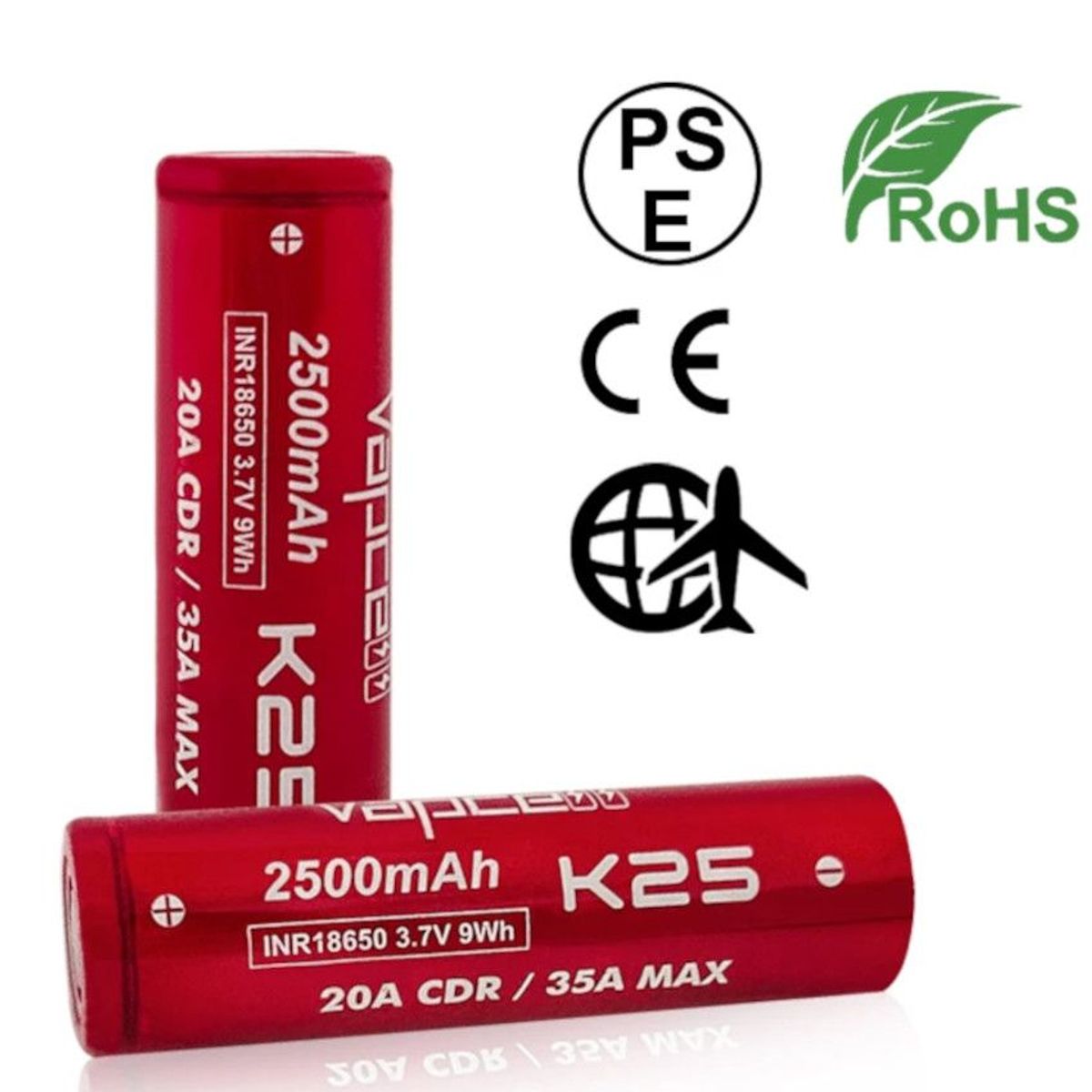 GENERICO - BATERIA 18650 RECARGABLE de Alta Demanda 20A a 35A max 2500mah reales