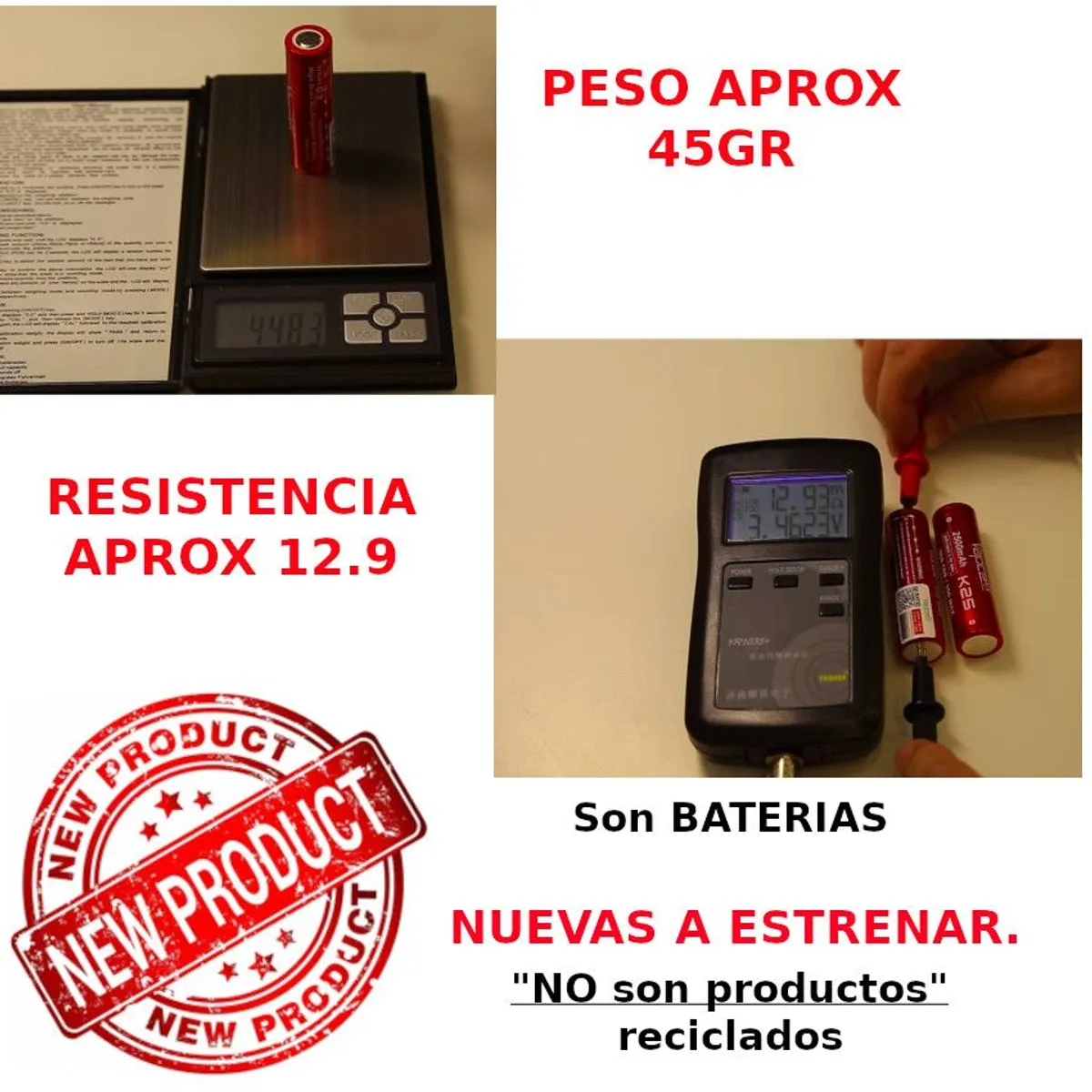 GENERICO - BATERIA 18650 RECARGABLE de Alta Demanda 20A a 35A max 2500mah reales