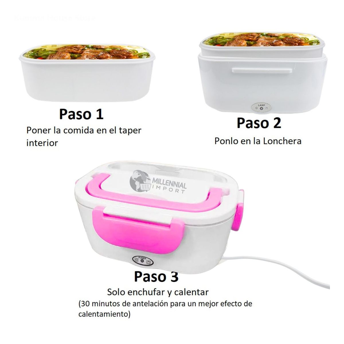 GENERICO - Lonchera Eléctrica Portátil Taper de Alimentos Lunch Box