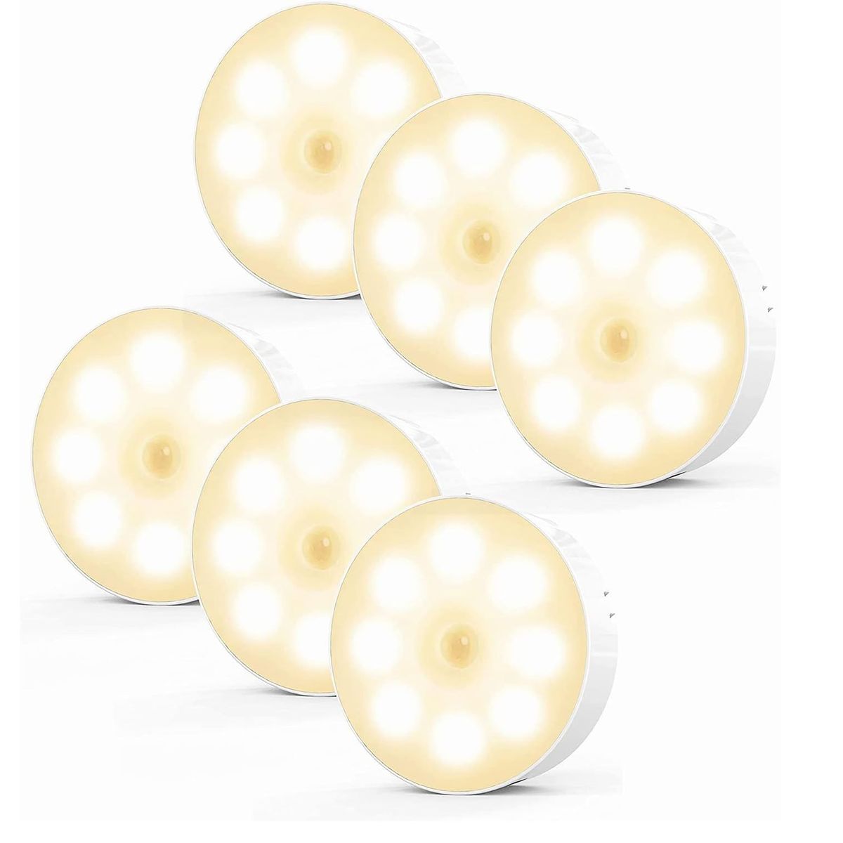 OEM - Luces con Sensor de Movimiento Recargable por USB Con Imán 6 PCS