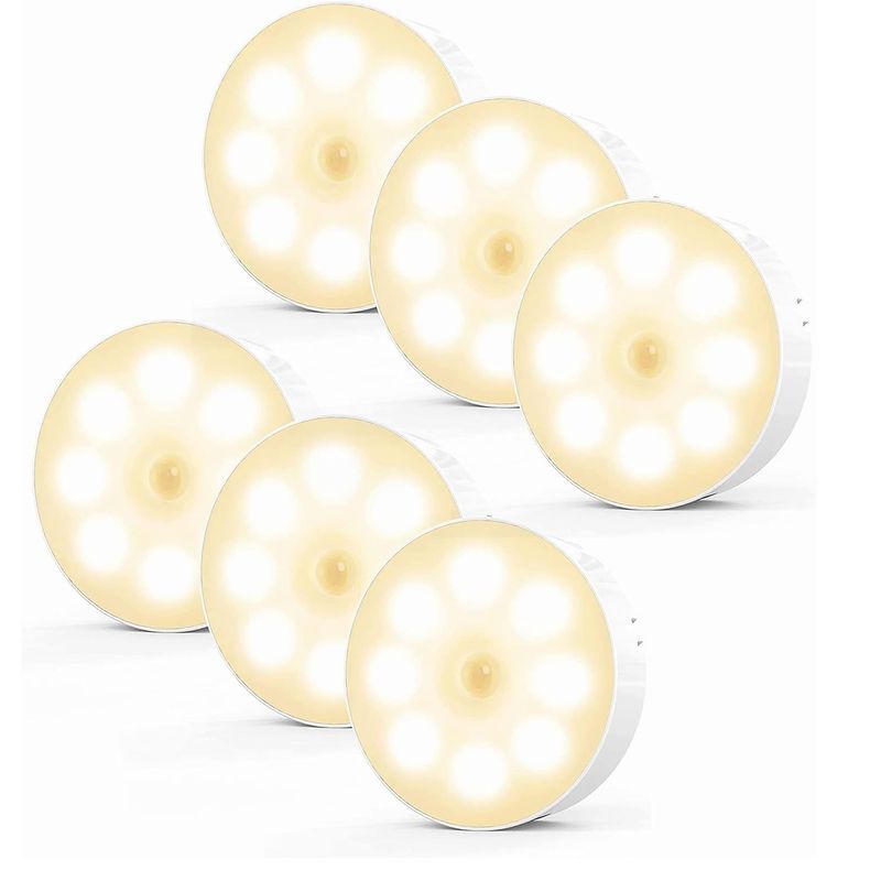 OEM - Luces con Sensor de Movimiento Recargable por USB Con Imán 6 PCS