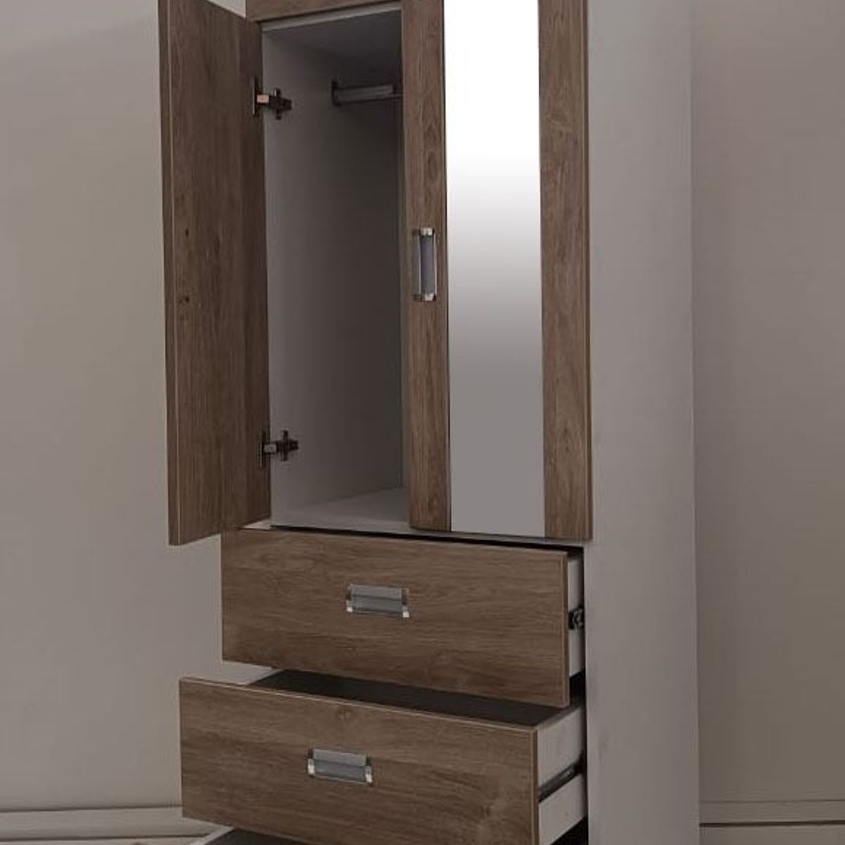 GENERICO - ROPERO 2 PUERTAS COLOR NUEZ