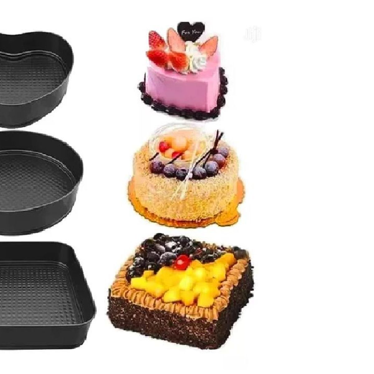 GENERICO - Molde Para  Keke 3 formas Desmontables Antihaderentes