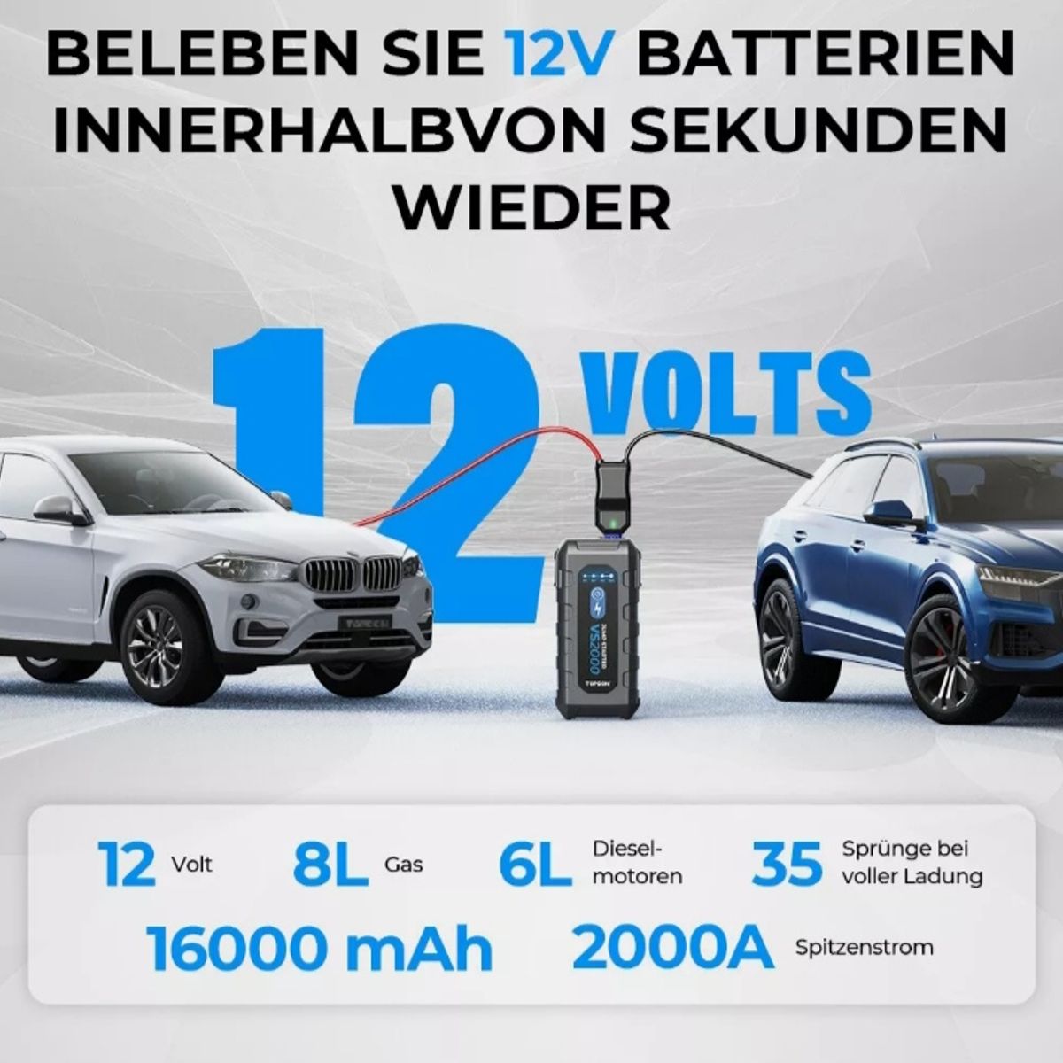 GENERICO - Arrancador de Bateria para auto camioneta Jumper Started