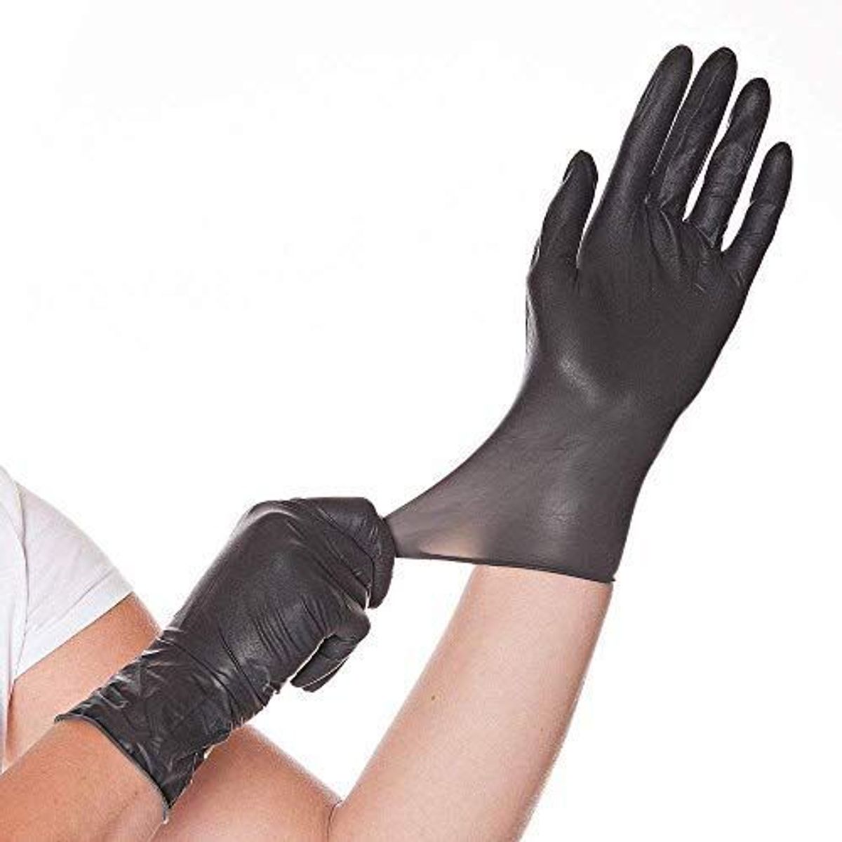 GENERICO - 100 UNID. GUANTES TALLA M VINILO NEGRO