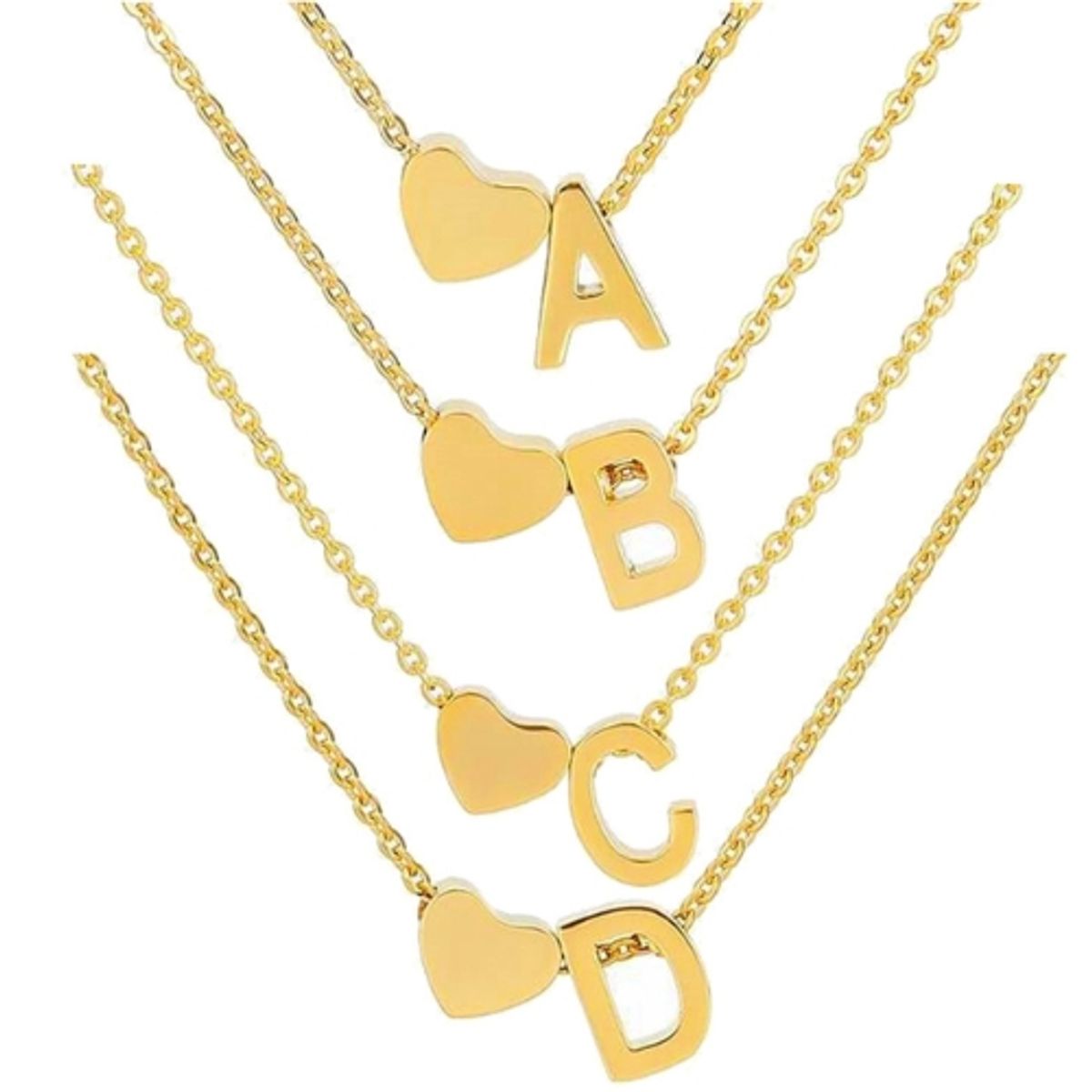 GENERICO - Collar Inicial con corazón letra C