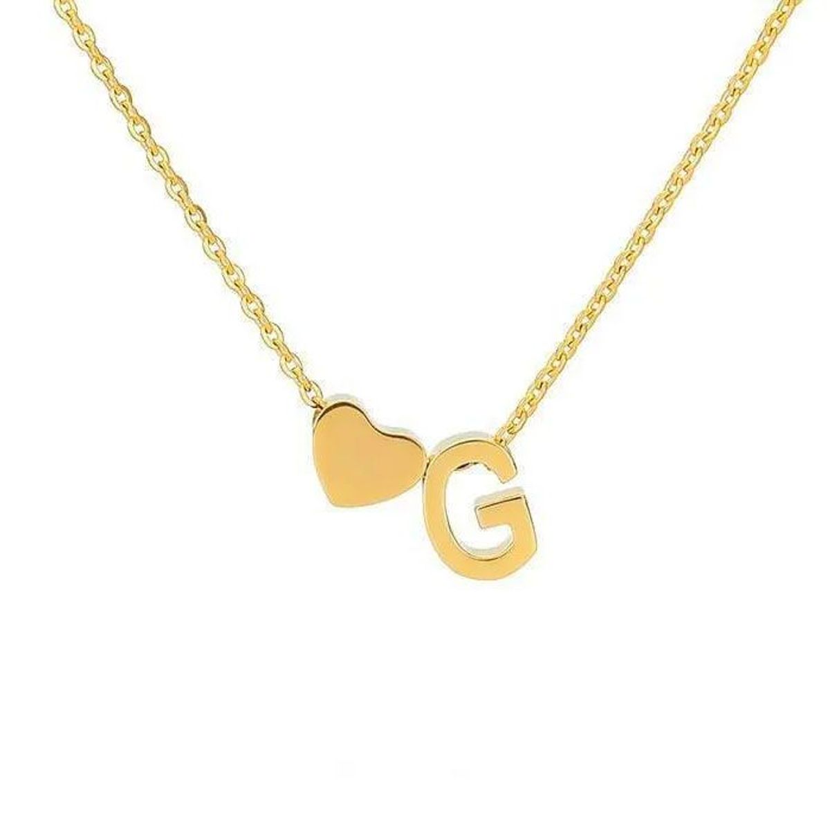 GENERICO - Collar Inicial con corazón letra G