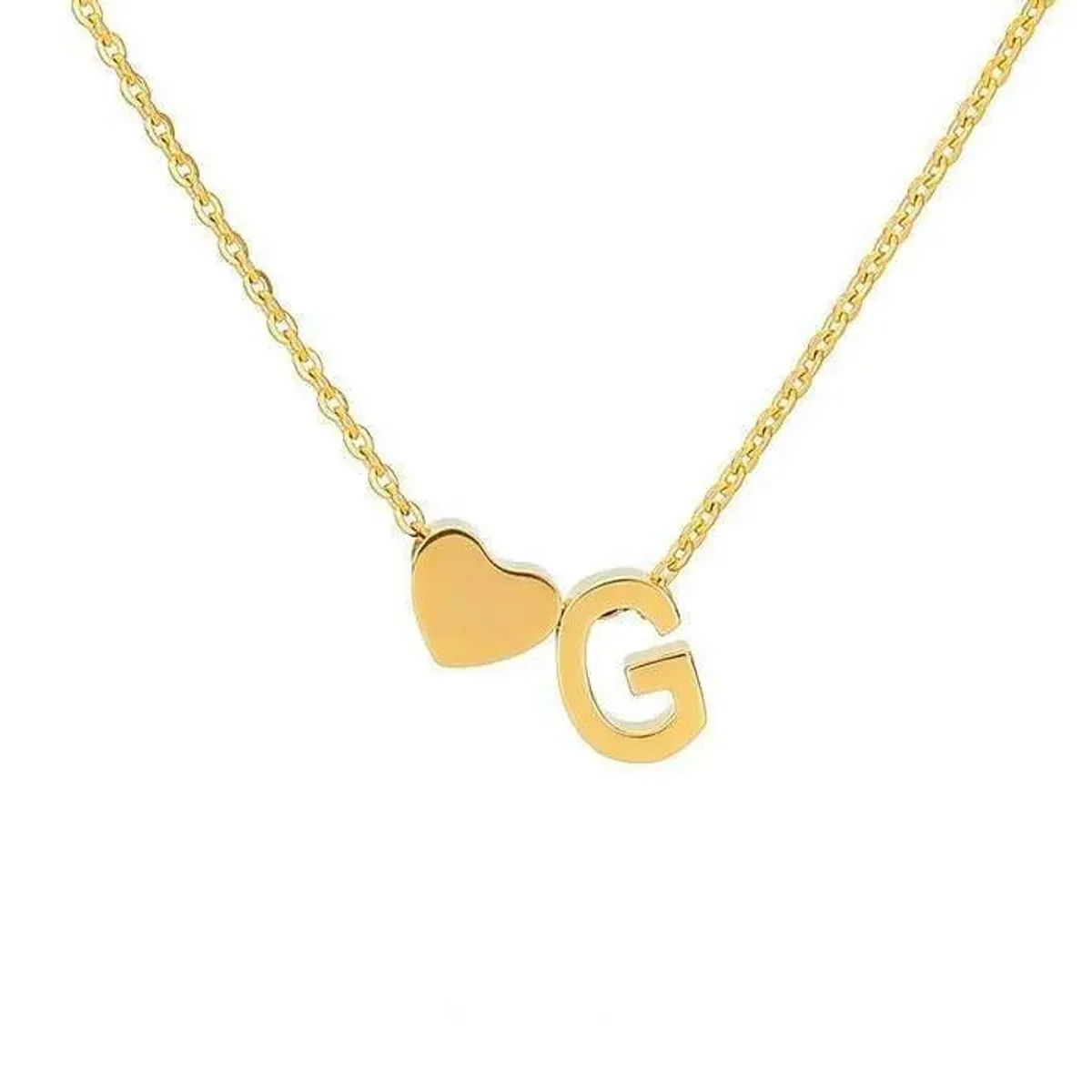 GENERICO - Collar Inicial con corazón letra G