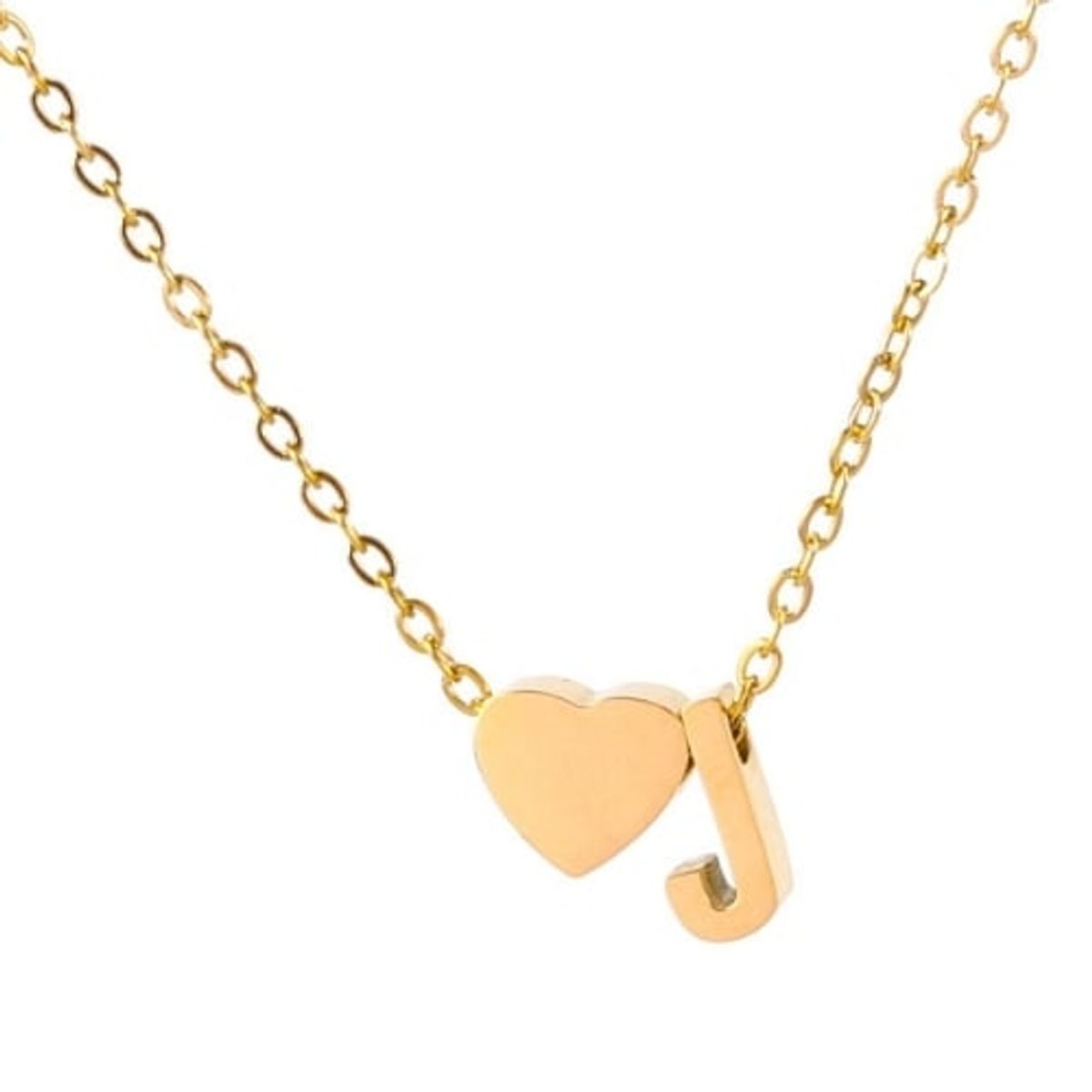 GENERICO - Collar Inicial con corazón letra J