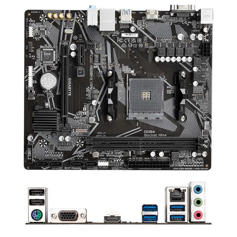 GIGABYTE - Motherboard GIGABYTE A520M K V2 PARA PROCESADORES AMD RYZEN AM4