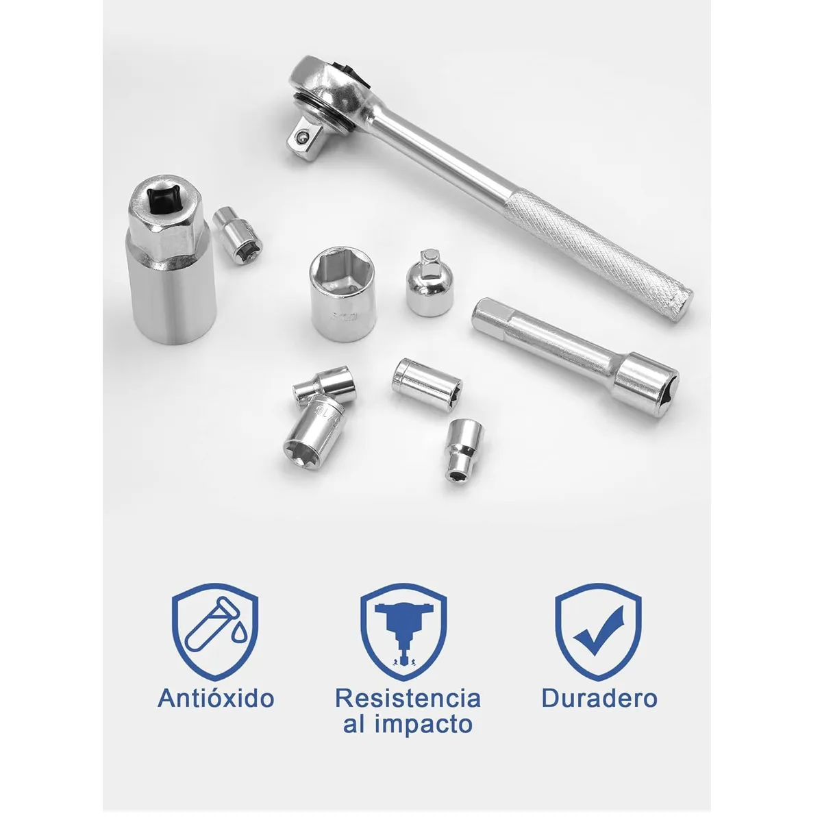 Juego Llaves Dados 40 Piezas de Tubo Caja de Herramientas Inoxidable, marca OEM - Foto 5