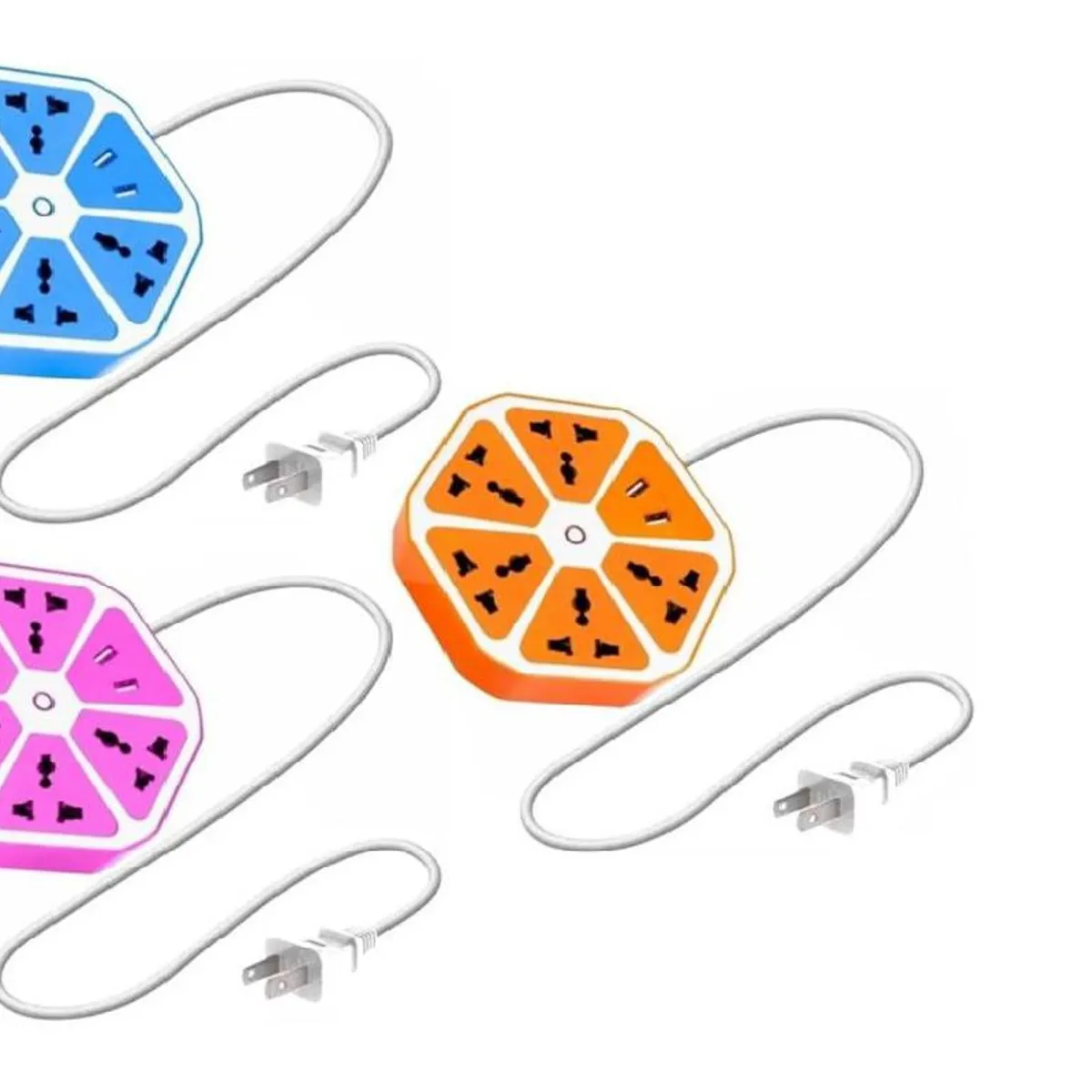 GENERICO - Extension Tomacorriente Multiple 4 Tomas + 4 Puertos Usb