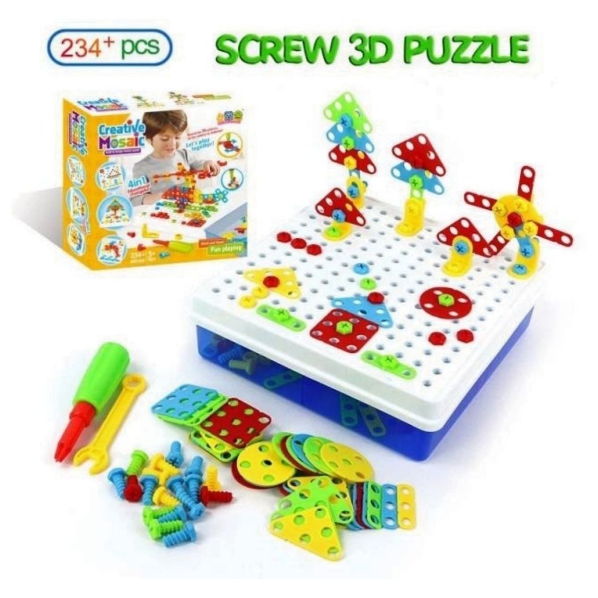 GENERICO - Puzzle Mosaico Creativo 4 en 1 Didactico 234 pcs para Niños