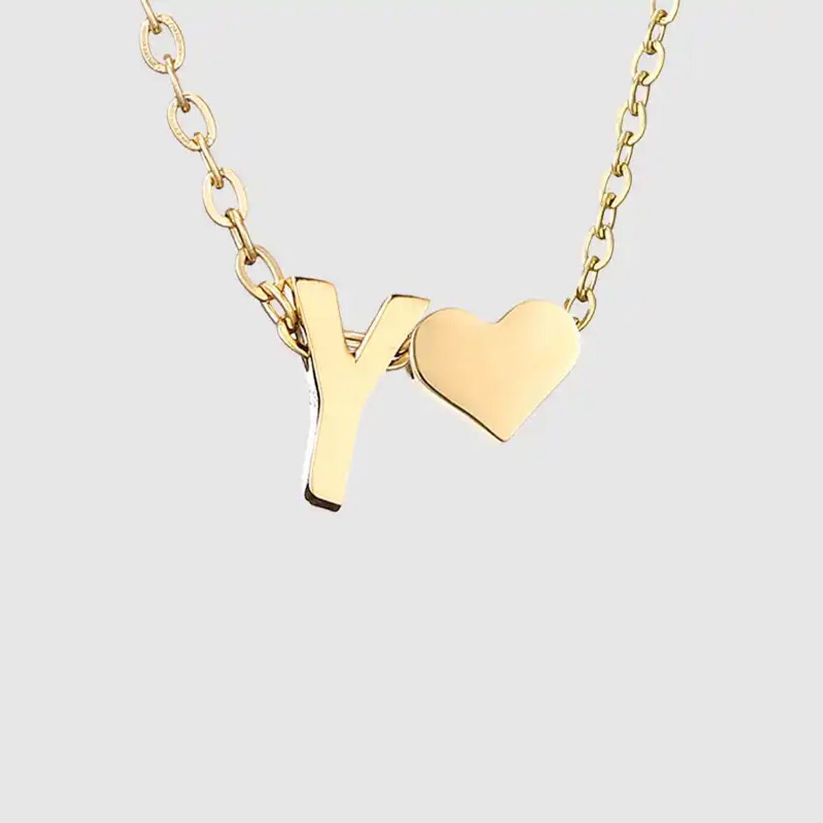 GENERICO - Collar Inicial con corazón letra Y