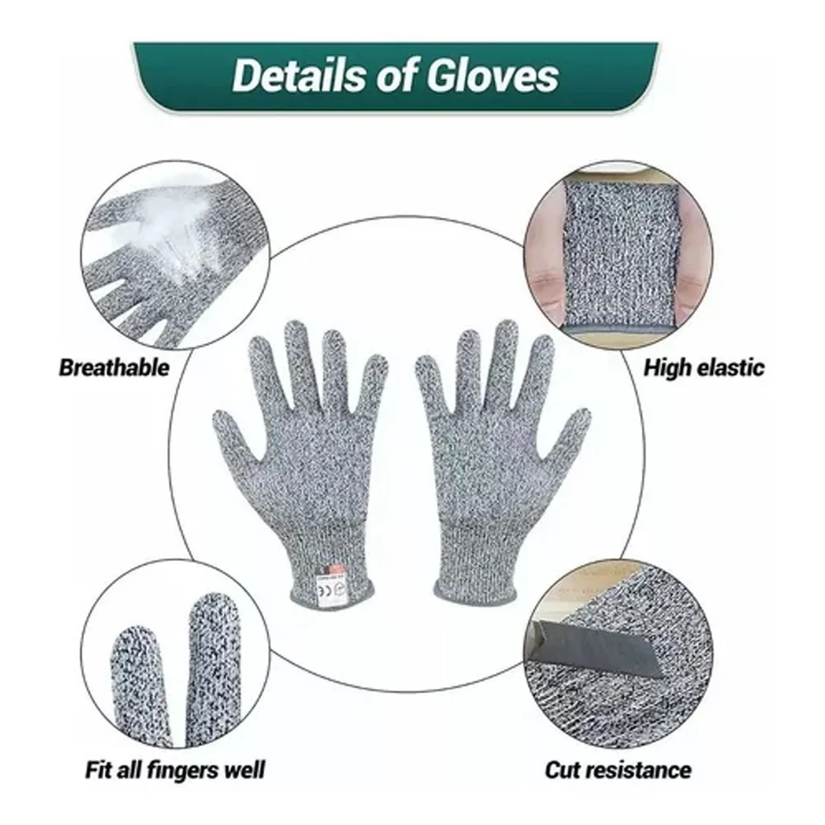 DENISASAA - Guantes De Seguridad Anticortes Cocina Carnicero Resistente