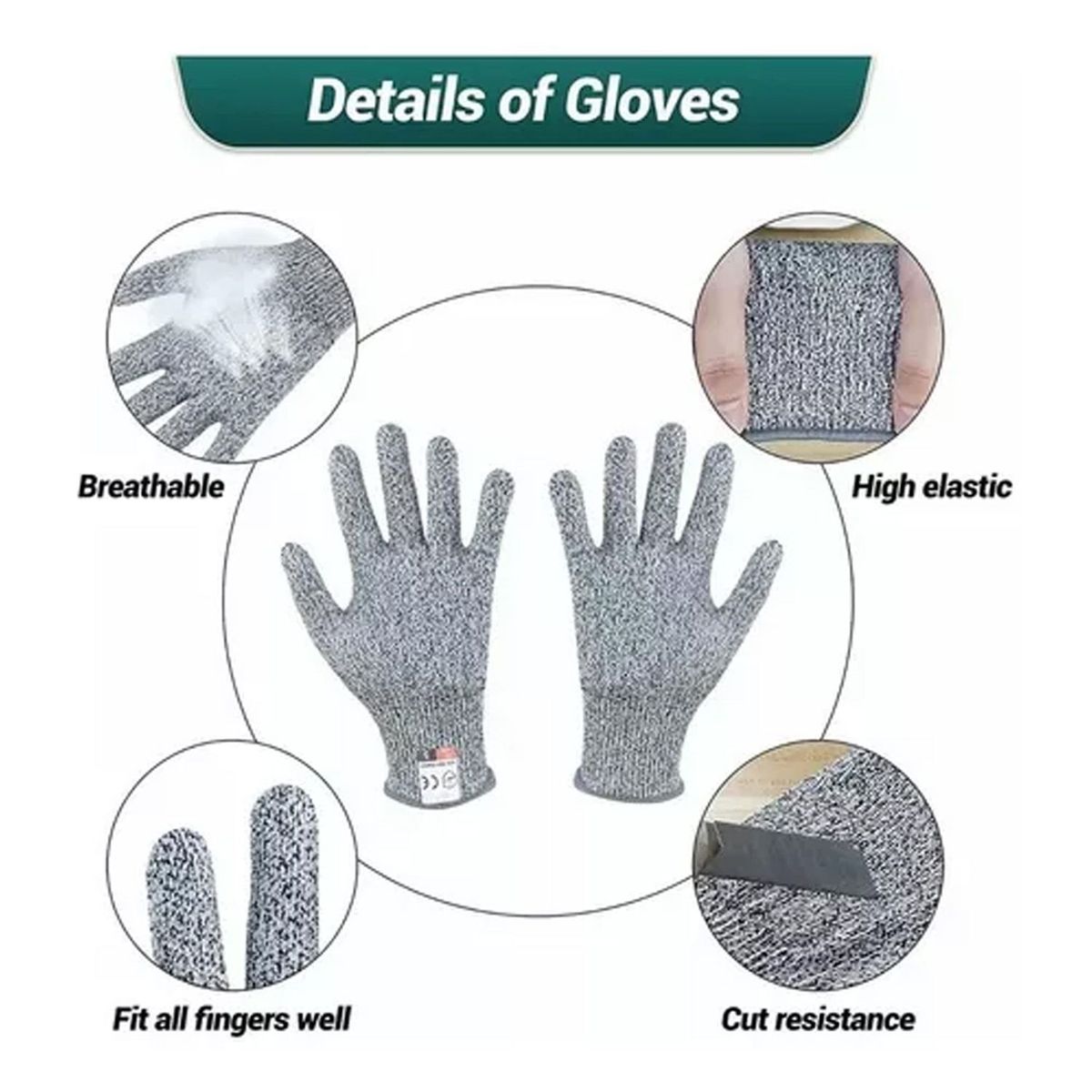 DENISASAA - Guantes De Seguridad Anticortes Cocina Carnicero Resistente