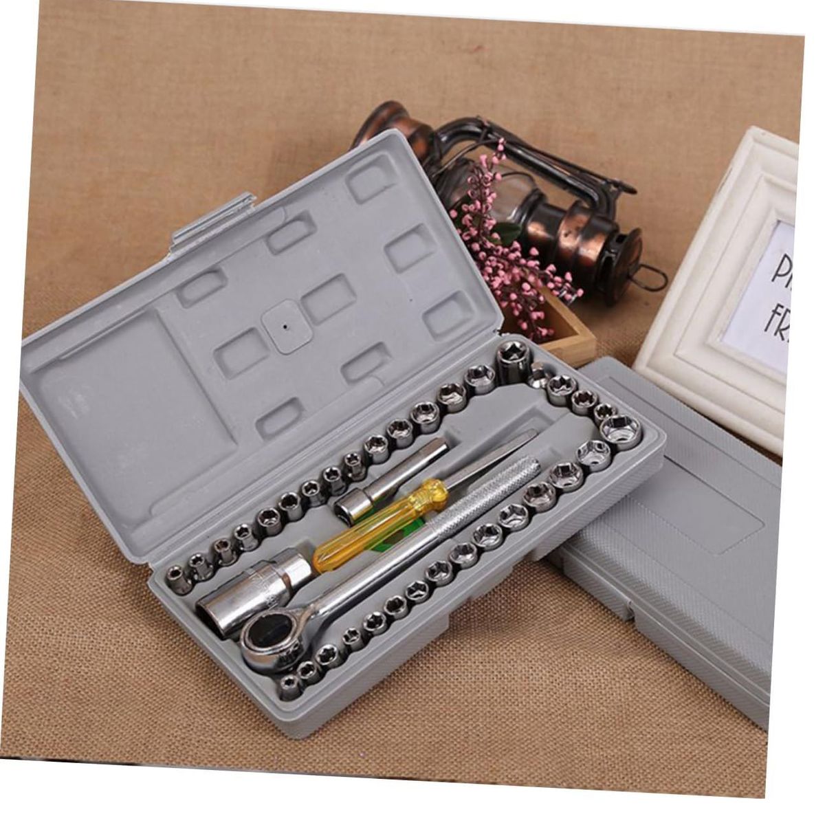 OEM - Juego Llaves Dados 40 Piezas de Tubo Caja de Herramientas Inoxidable