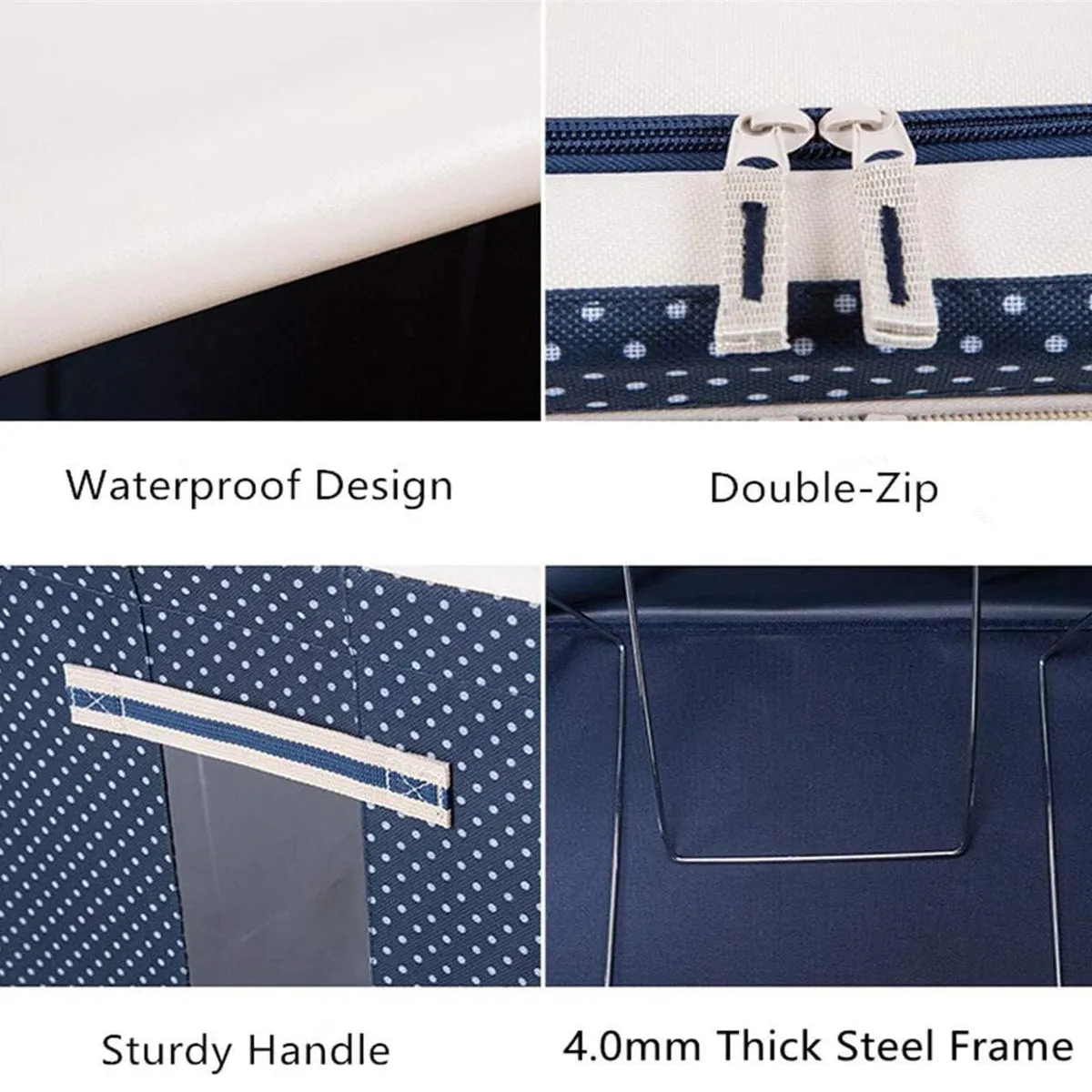 OEM - Caja de Almacenamiento Multifuncional Plegable 66 Litros AZUL