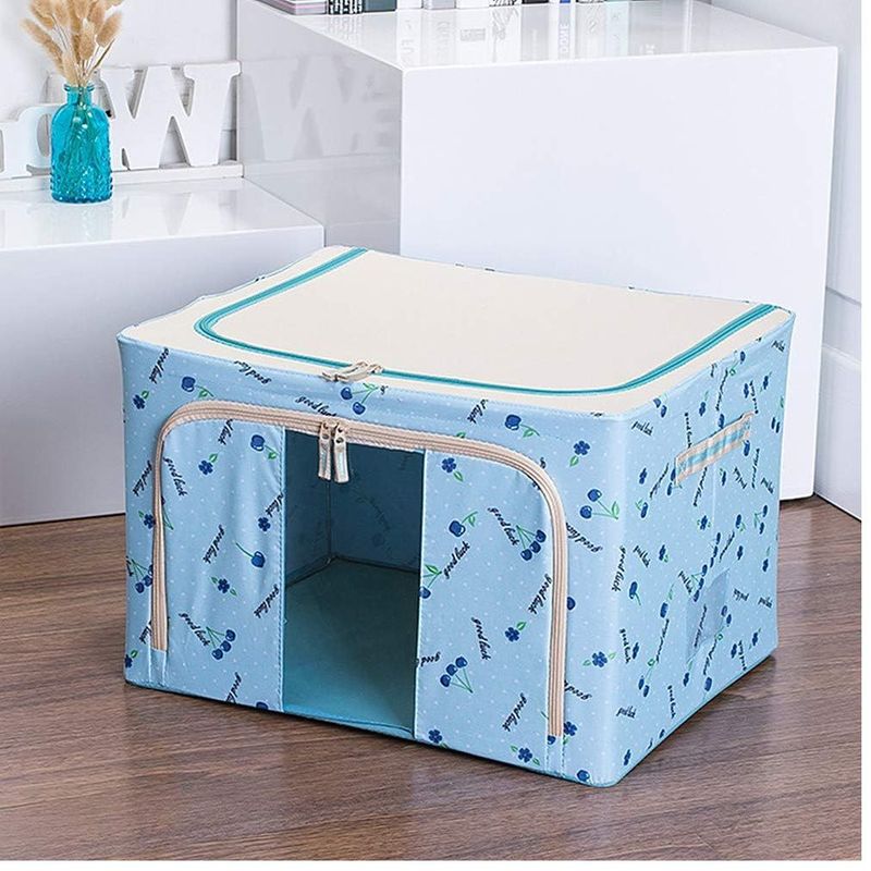 OEM - Caja de Almacenamiento Multifuncional Plegable 66 Litros Celeste