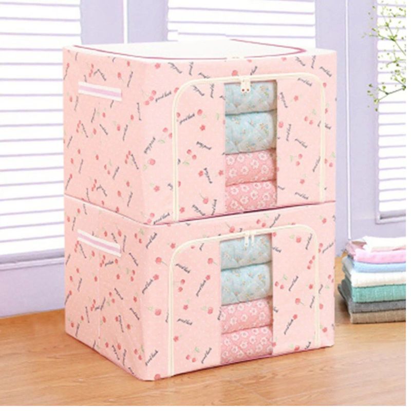 OEM - Caja de Almacenamiento Multifuncional Plegable 66 Litros Rosado