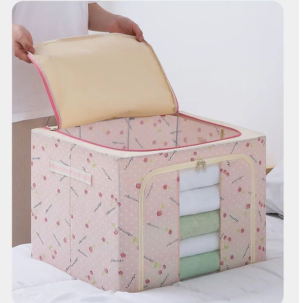 OEM - Caja de Almacenamiento Multifuncional Plegable 66 Litros Rosado