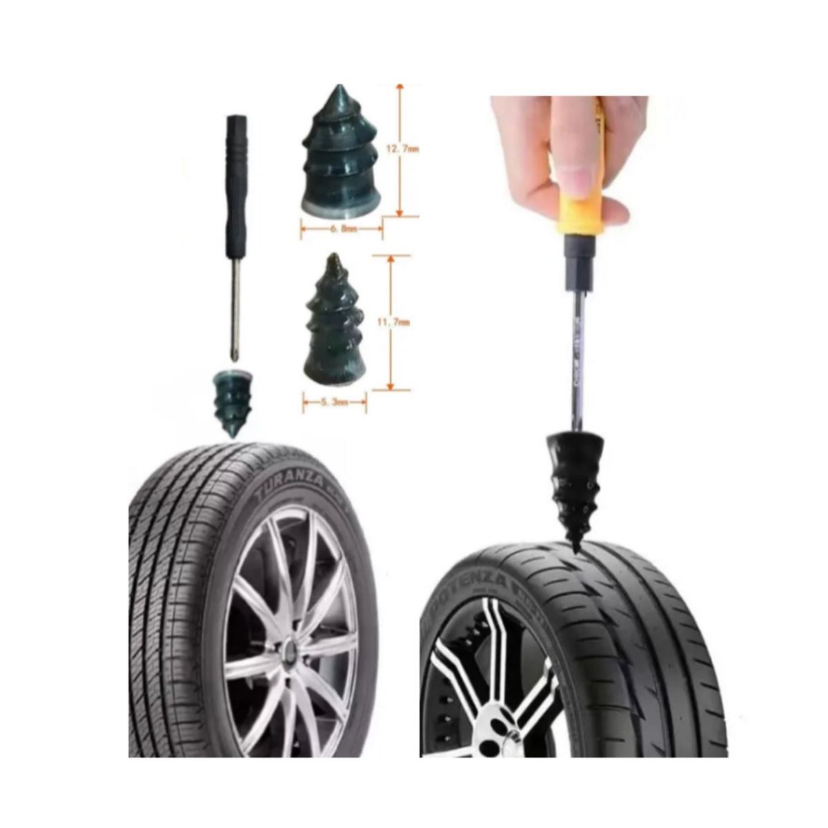 GENERICO - Tornillo Reparador Parche Llanta x2 Unds