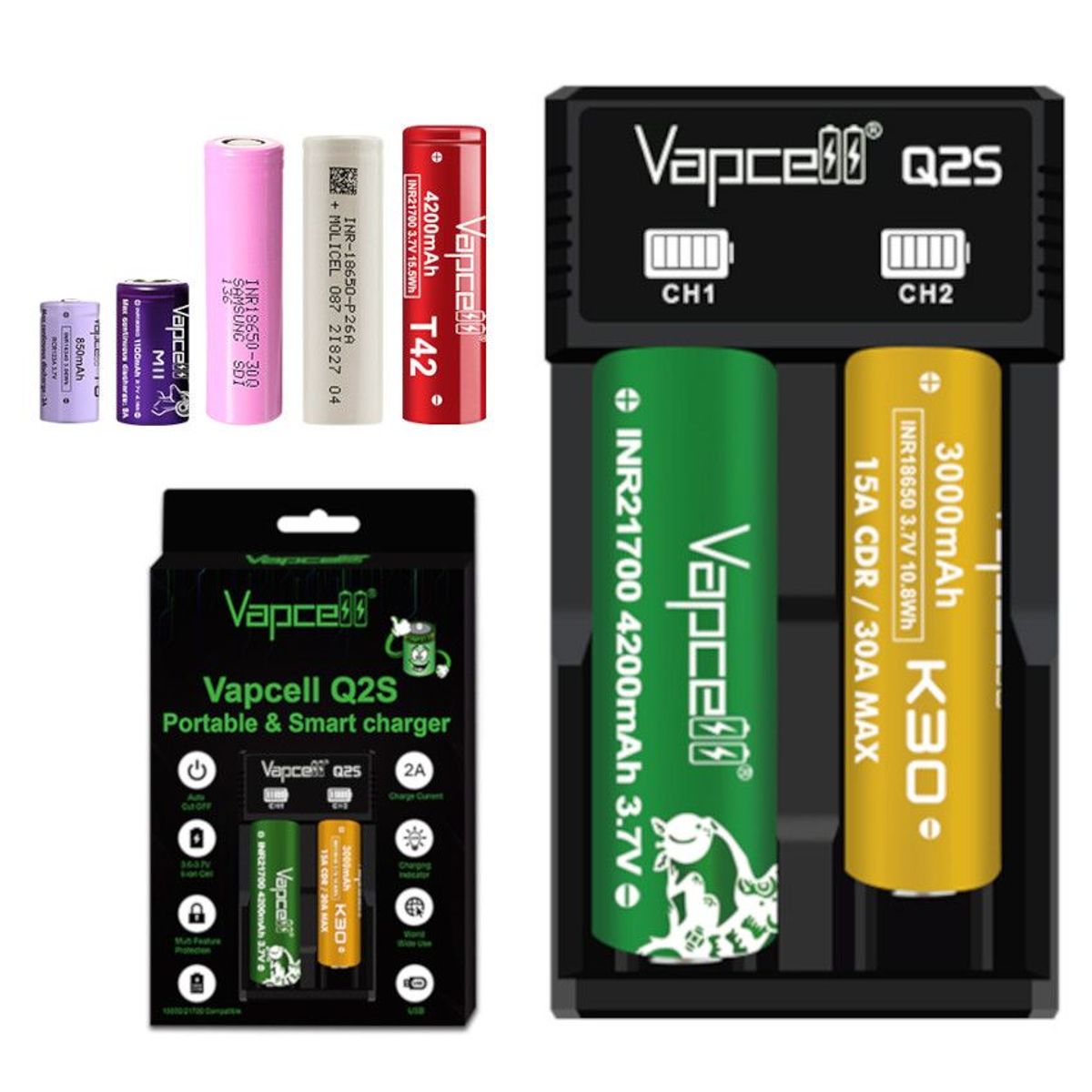 GENERICO - Cargador baterias 18650 Li-ion AA AAA pila recargable Auto Proteccion