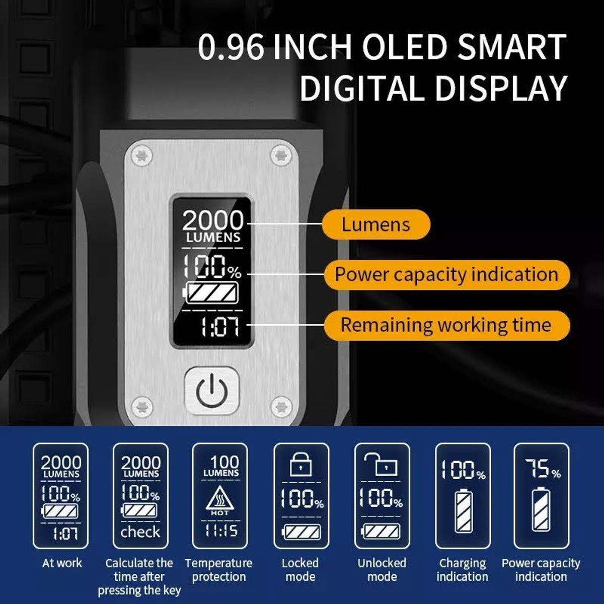 GENERICO - Luz LED delantera 2000 lumenes para bicicleta
